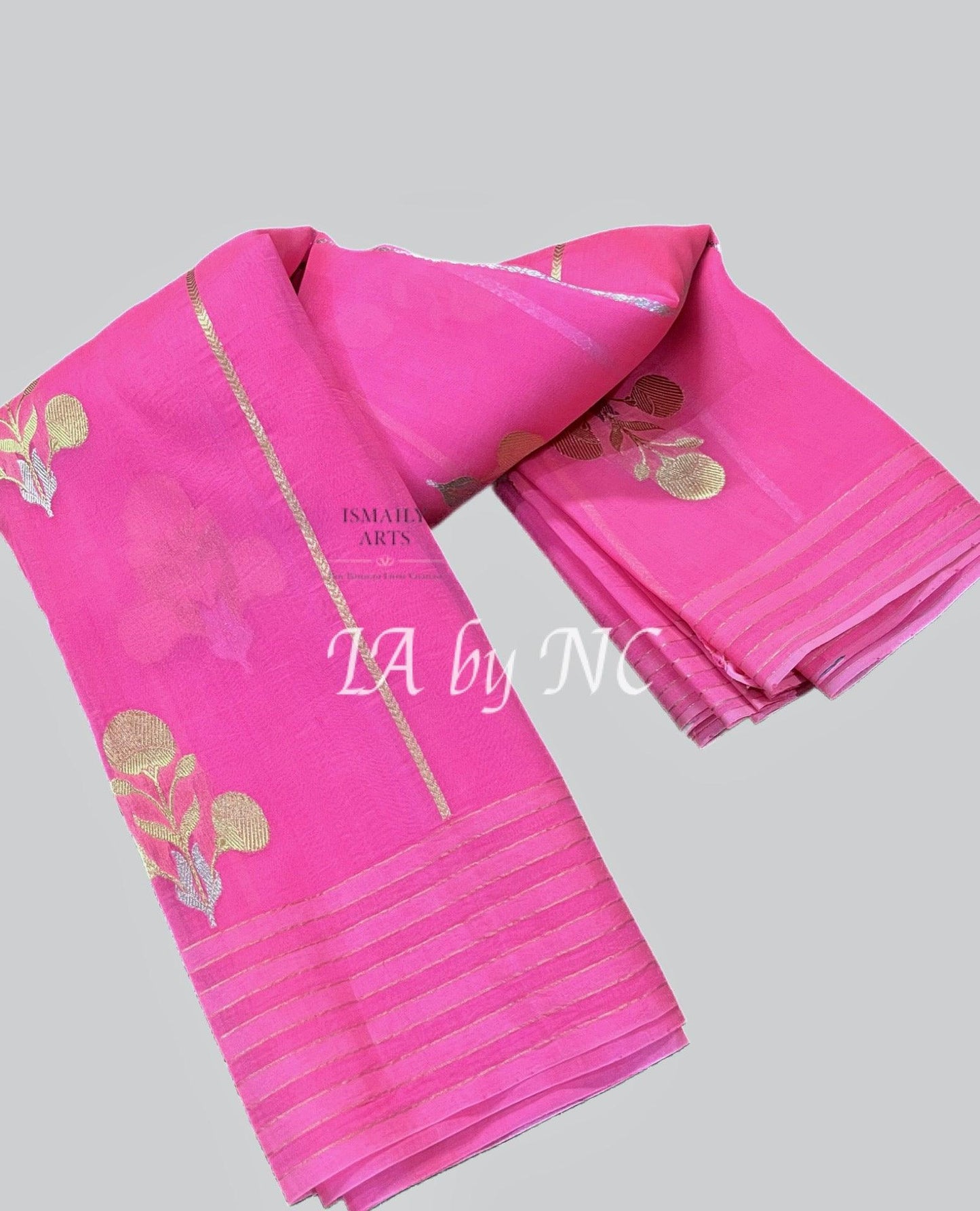 French Banarasi Pure Kora Organza Kadwa Saree