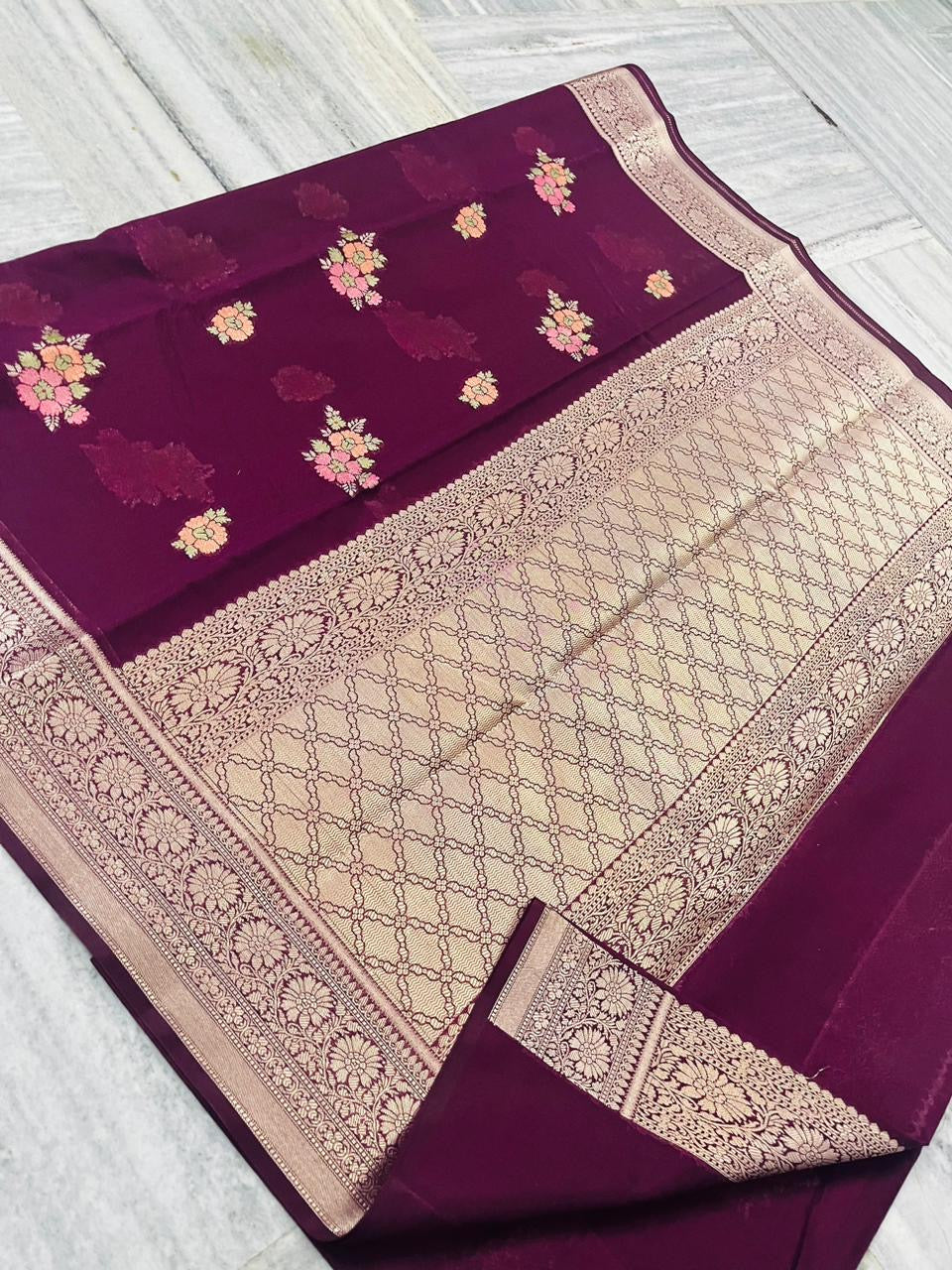 Banarasi Blend Khaddi Georgette Tilfi Saree