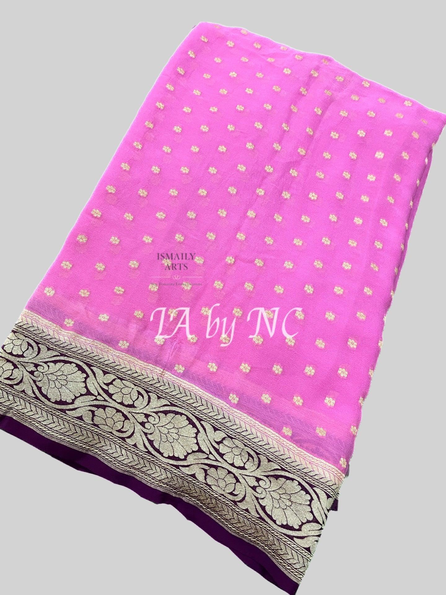 Taffy Banarasi Pure Khaddi Georgette Saree