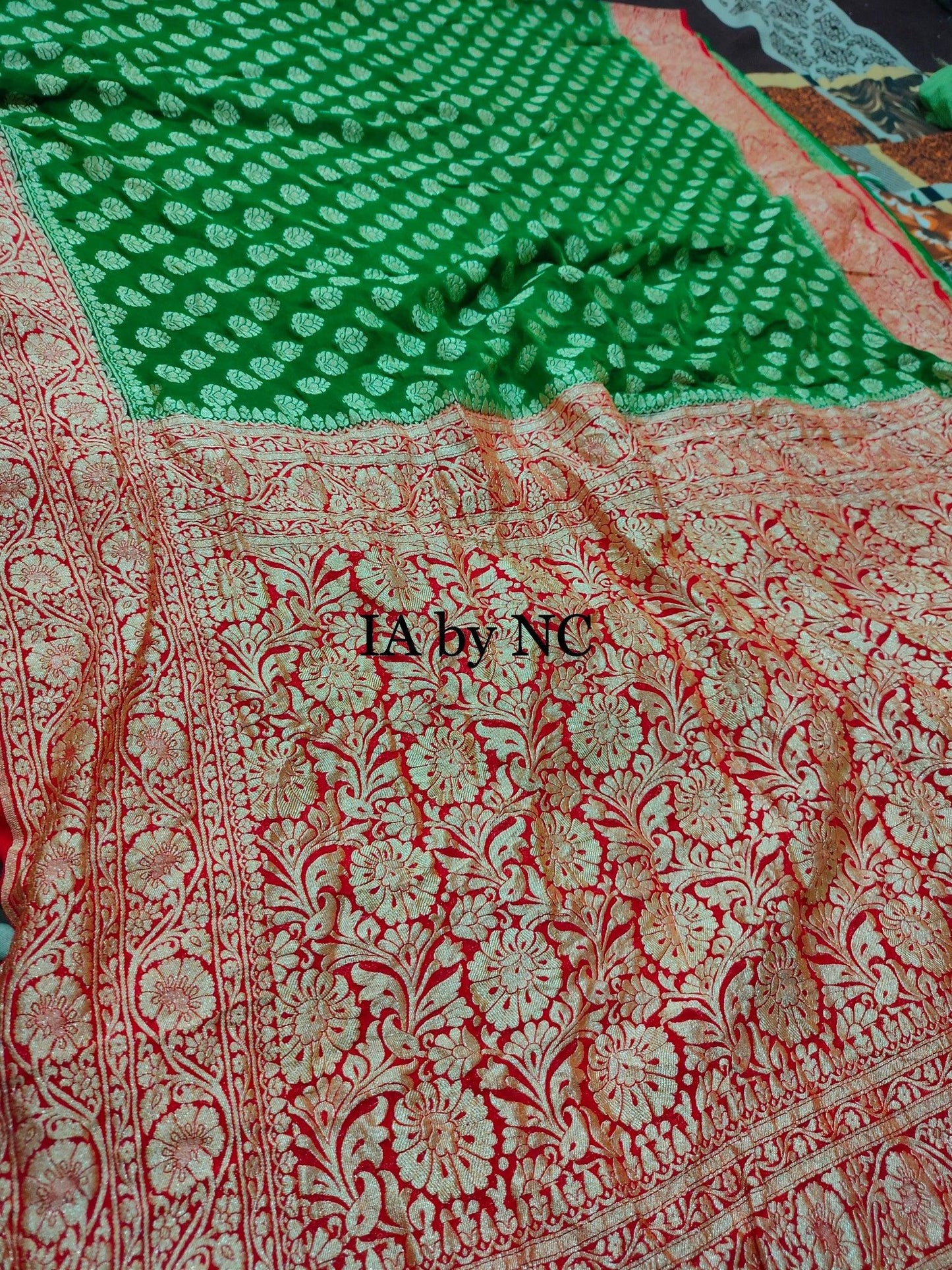 Kelly Banarasi Pure Khaddi Georgette Saree