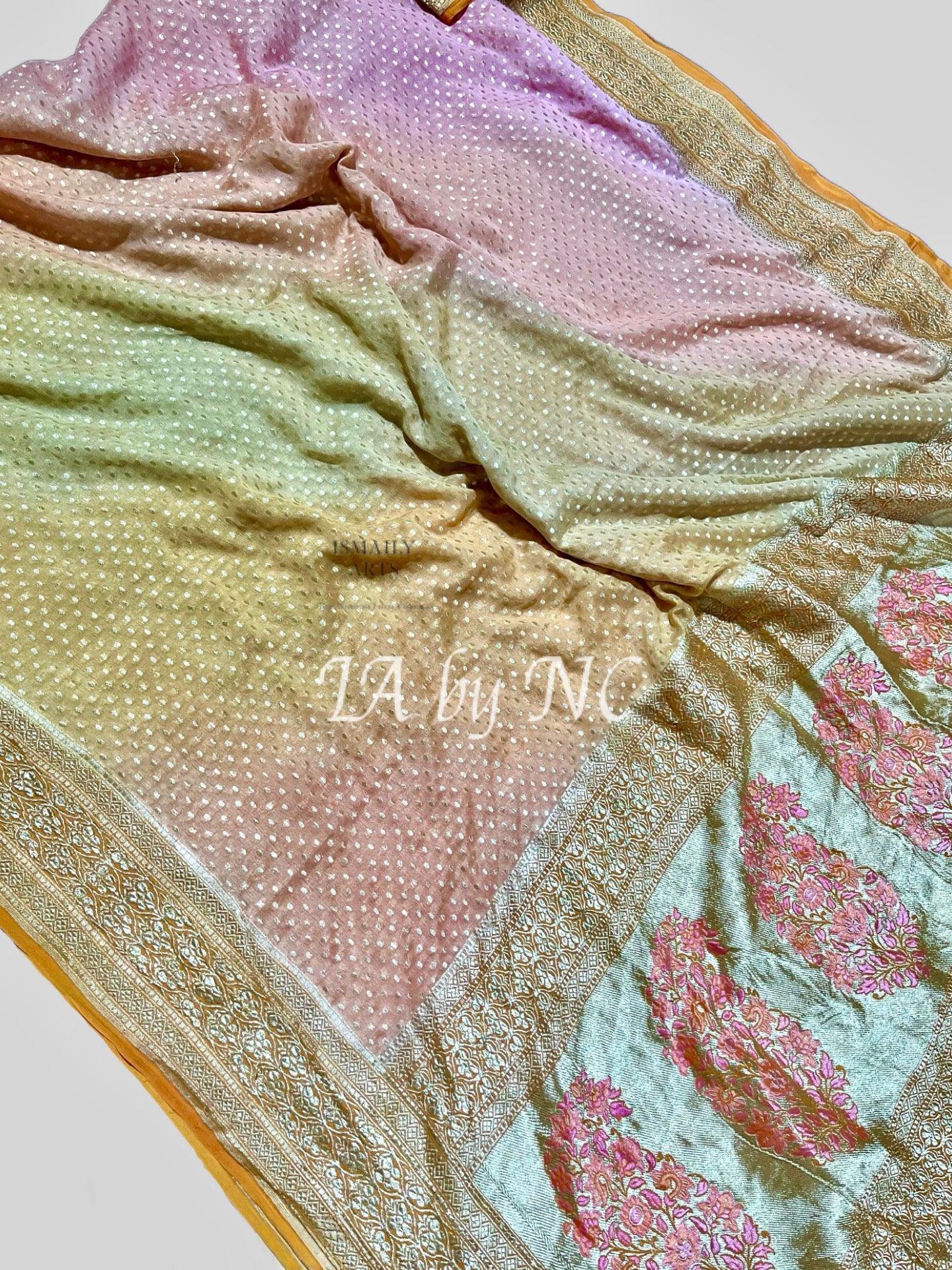 Turmeric Banarasi Pure Khaddi Georgette Saree
