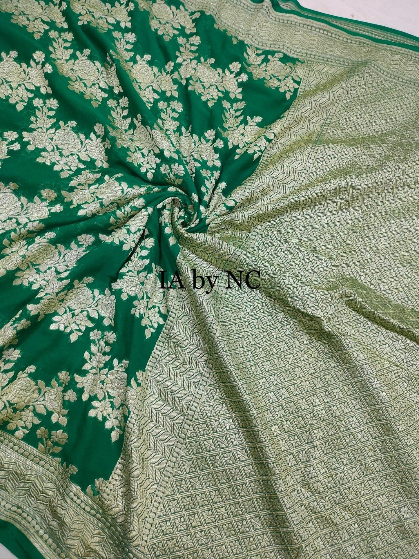 Bottle Banarasi Pure Khaddi Georgette Saree