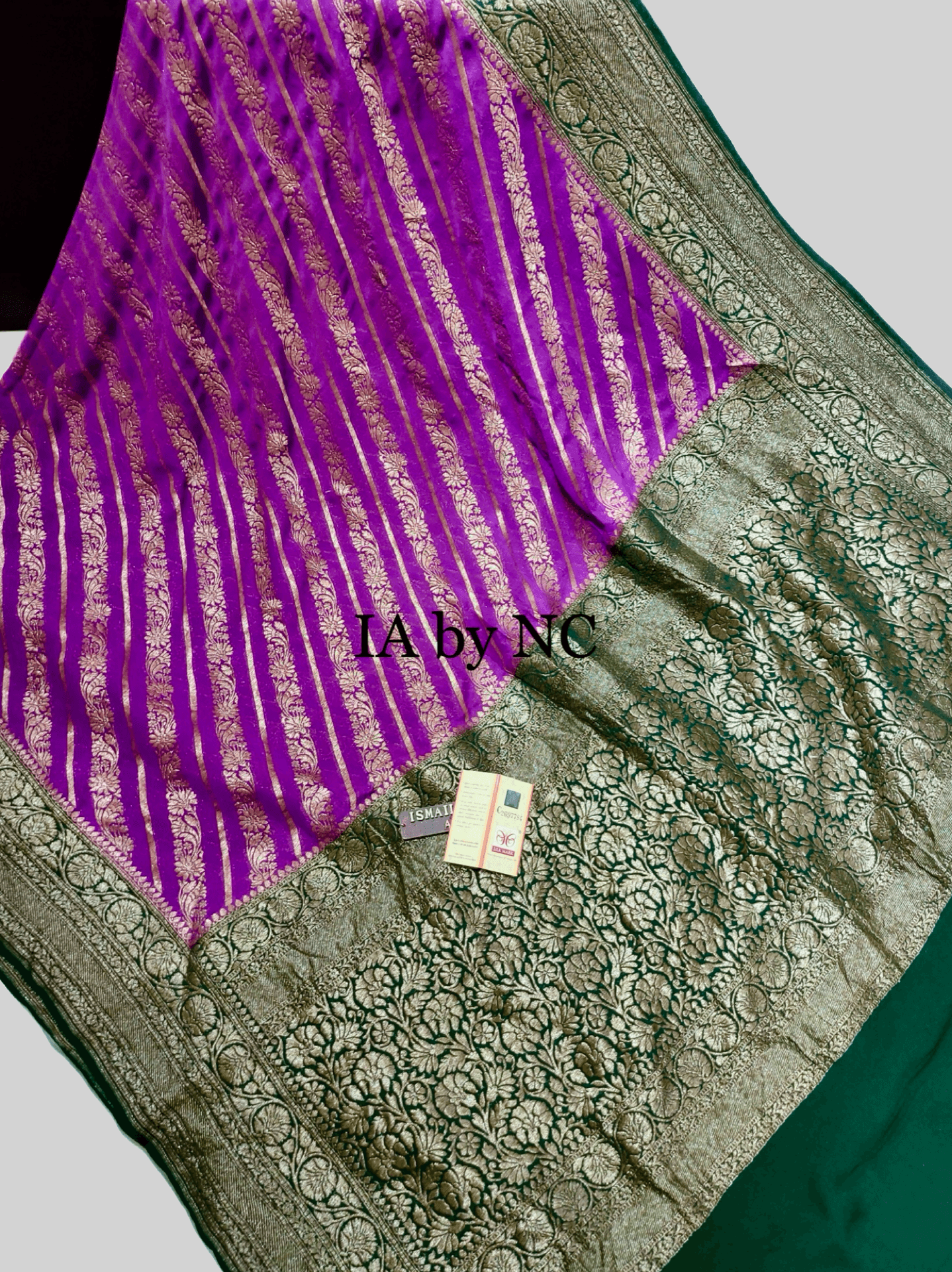 Grape Banarasi Pure Khaddi Georgette Saree