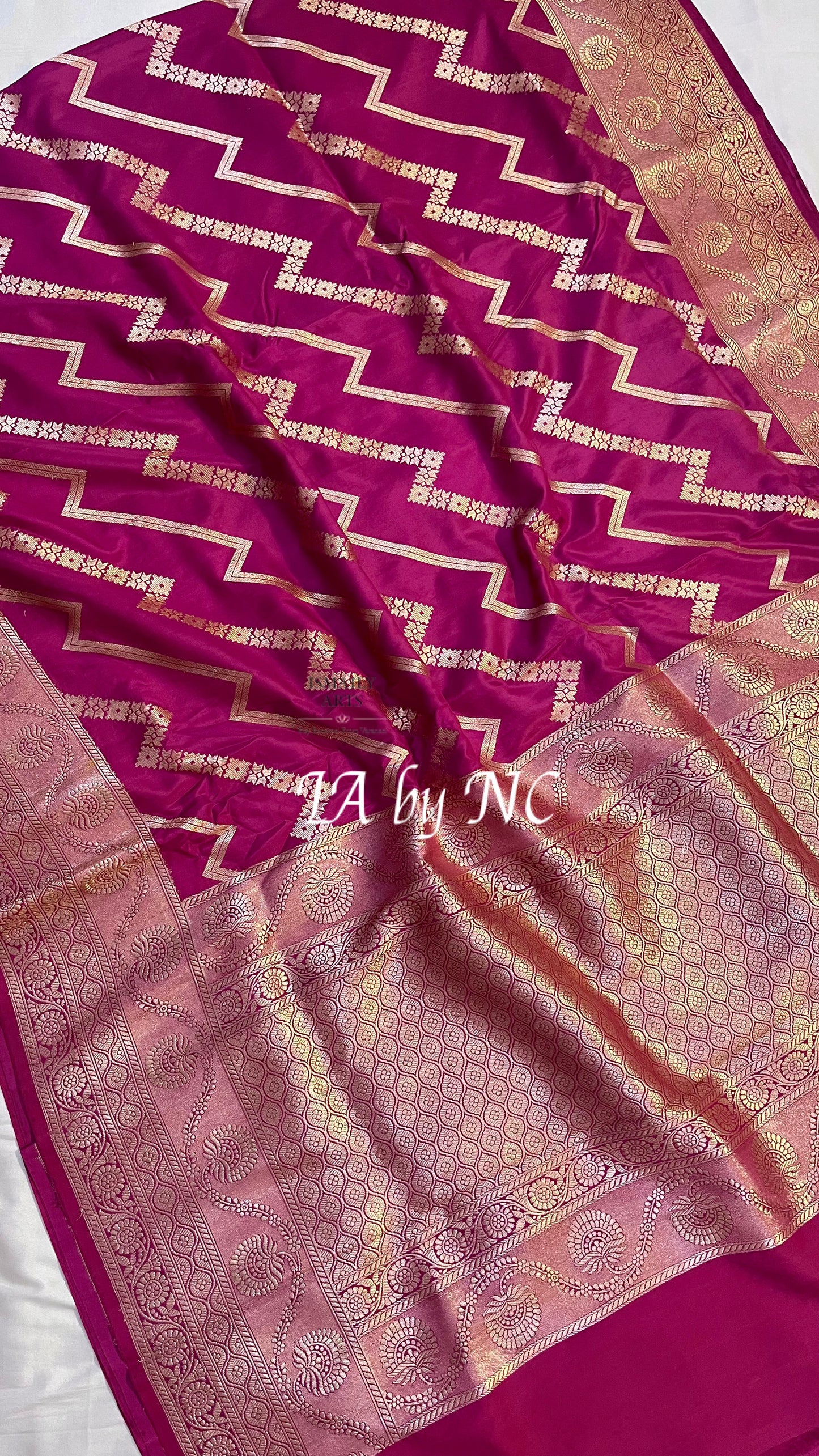 Fandango Banarasi Pure Katan Silk Mashru Kadwa Saree