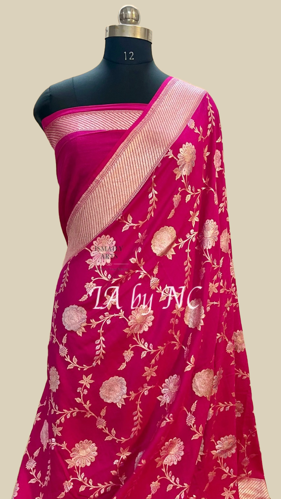 Cerise Banarasi Pure Munga Silk Saree