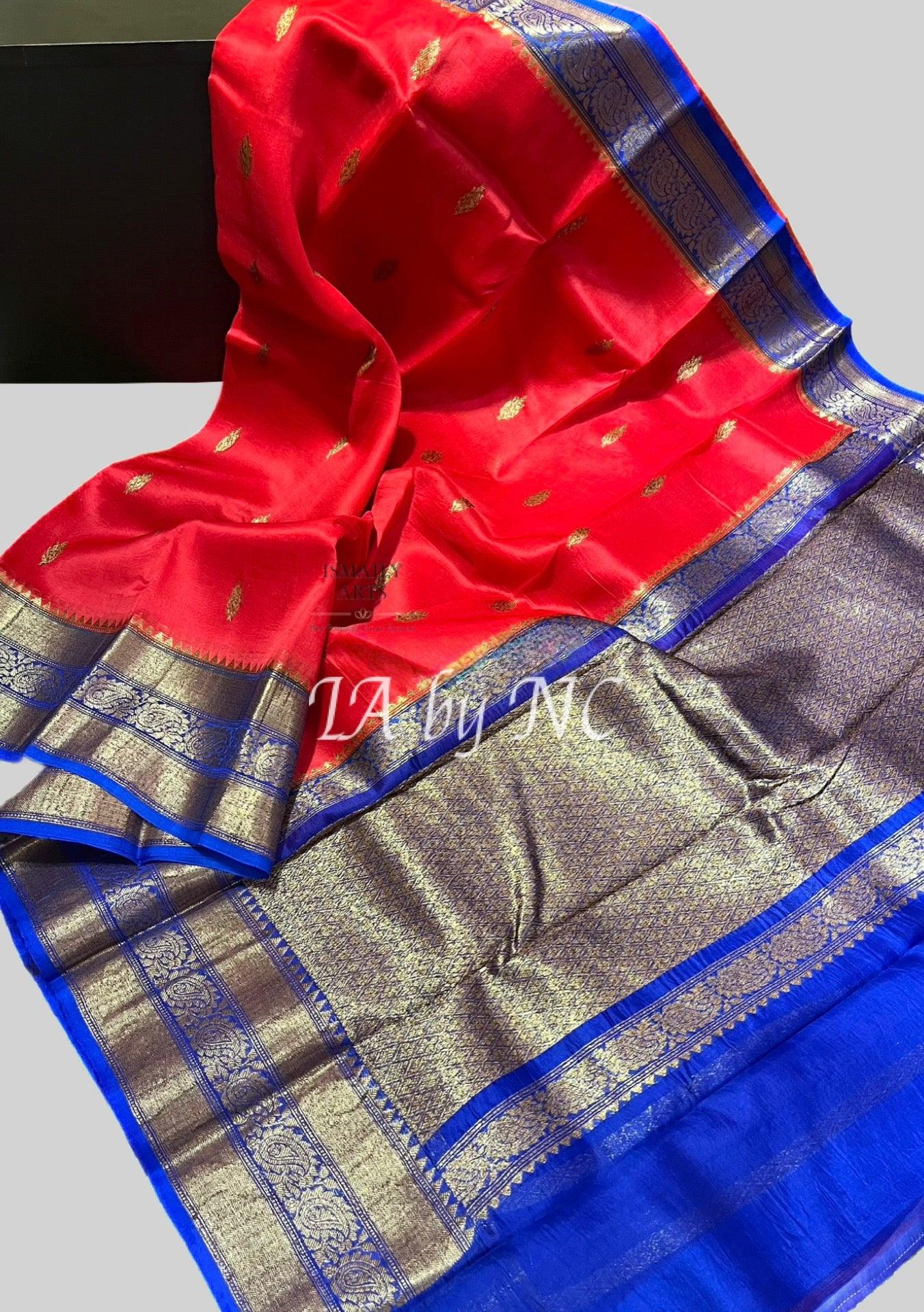 Imperial Banarasi Pure Kora Organza Kadwa Saree
