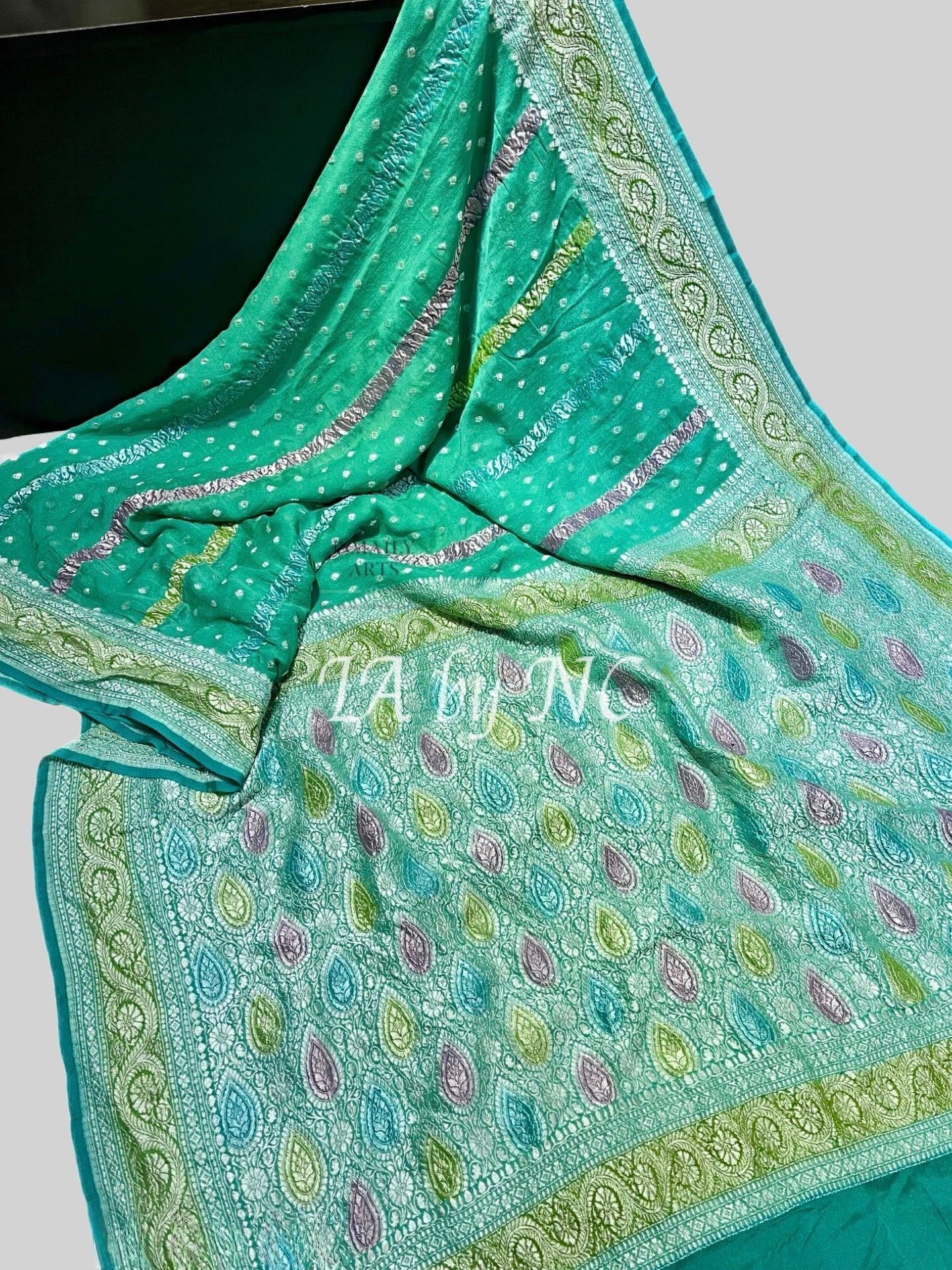 Jungle Banarasi Pure Khaddi Georgette Saree