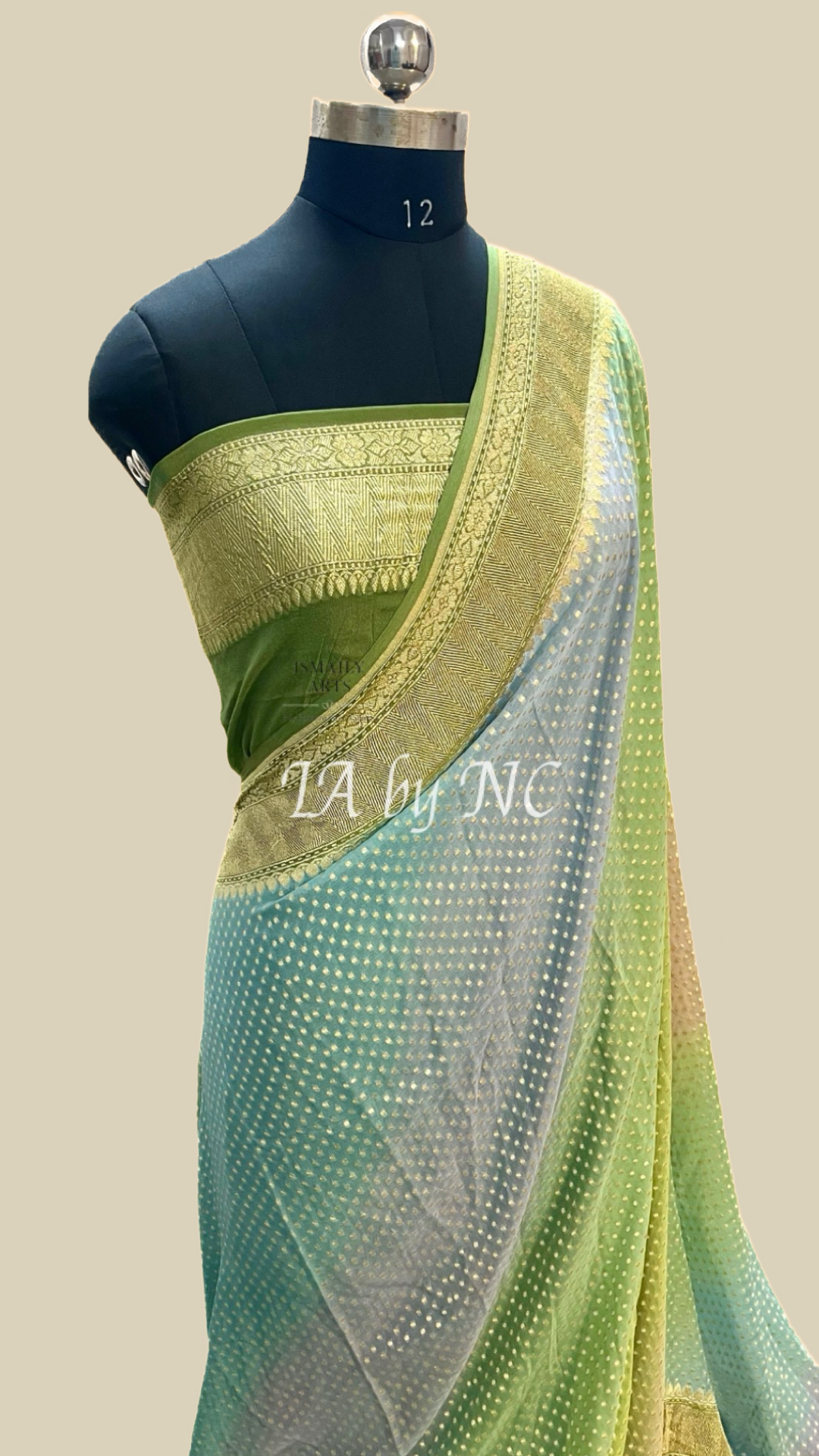 Moss Banarasi Pure Khaddi Georgette Saree