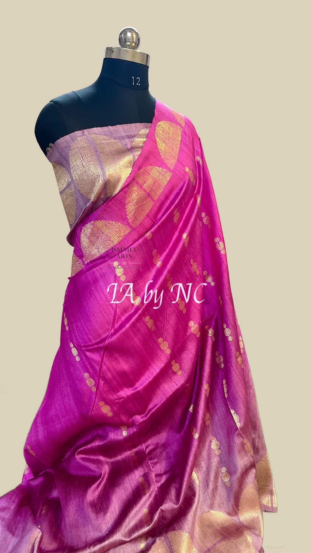 Magenta Banarasi Pure Katan Silk Raw Kadwa Saree