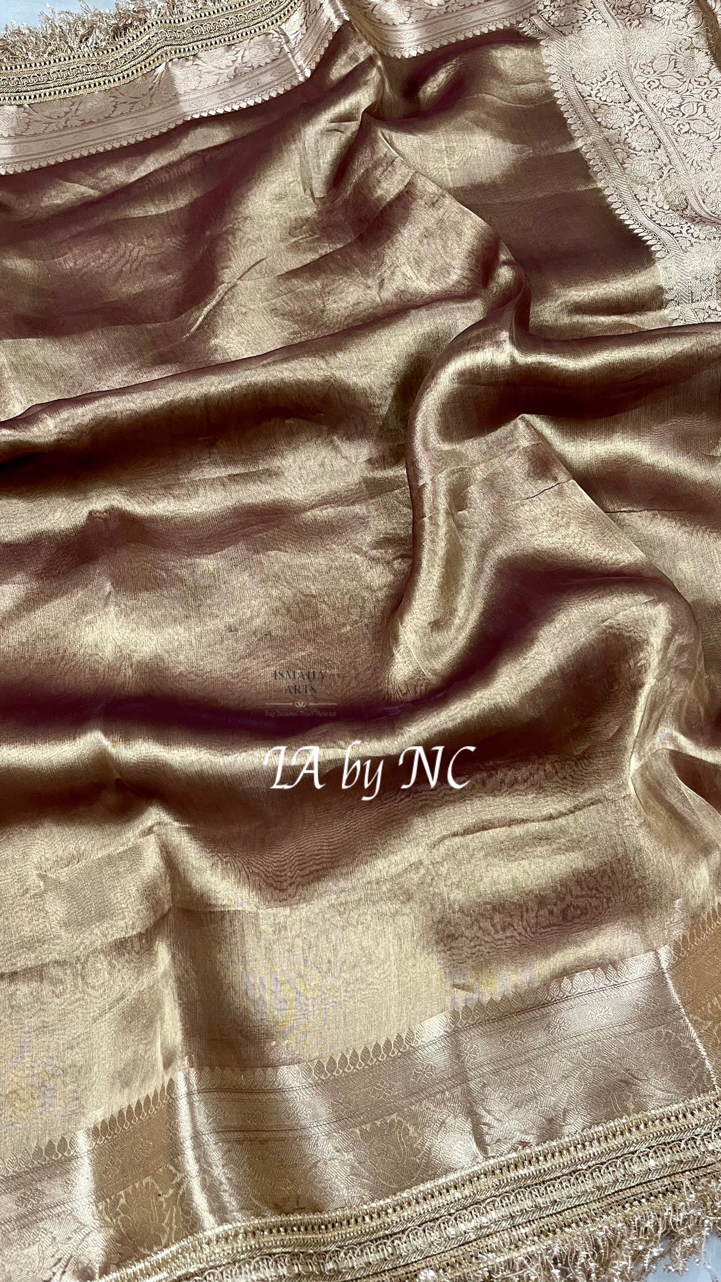 Walnut Banarasi Pure Tissue Silk Saree