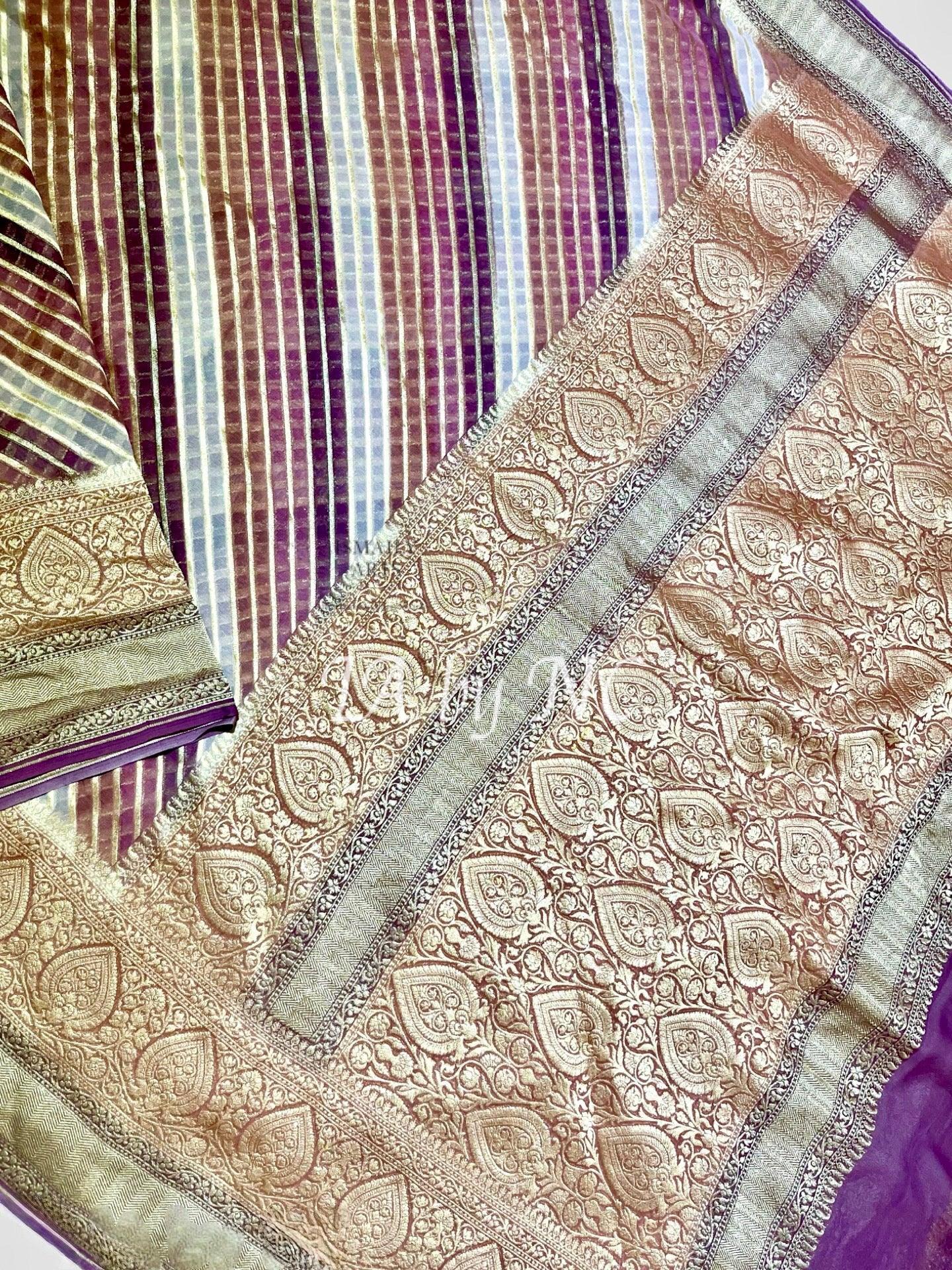 Thistle Banarasi Pure Khaddi Georgette Saree