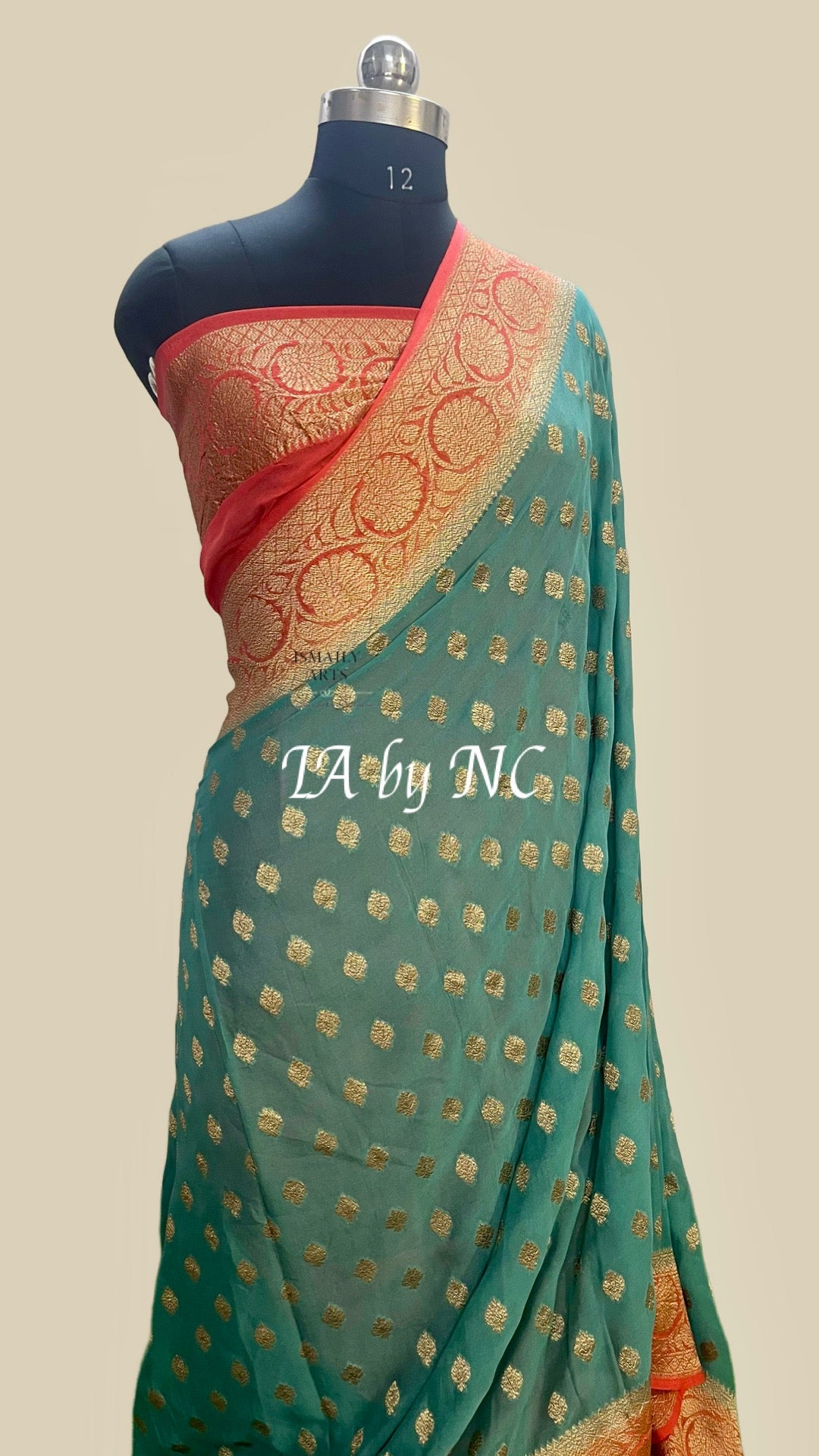 Pine Banarasi Pure Khaddi Georgette Saree