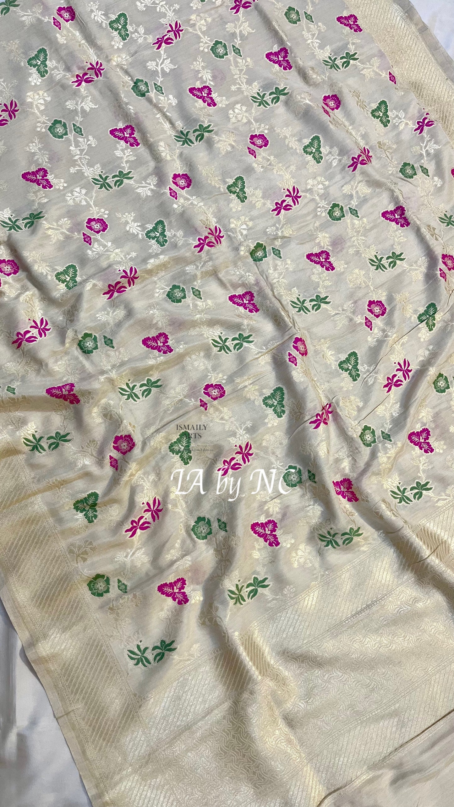 Beige Banarasi Pure Munga Silk Dupatta