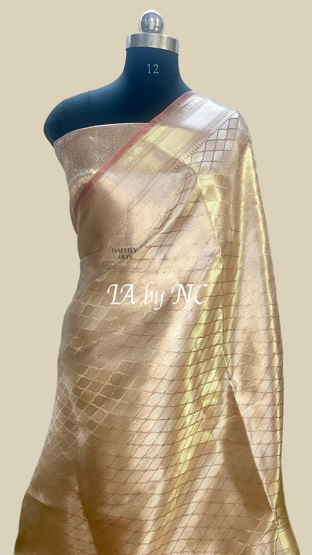 Salmon Banarasi Pure Tissue Silk Brocade Saree