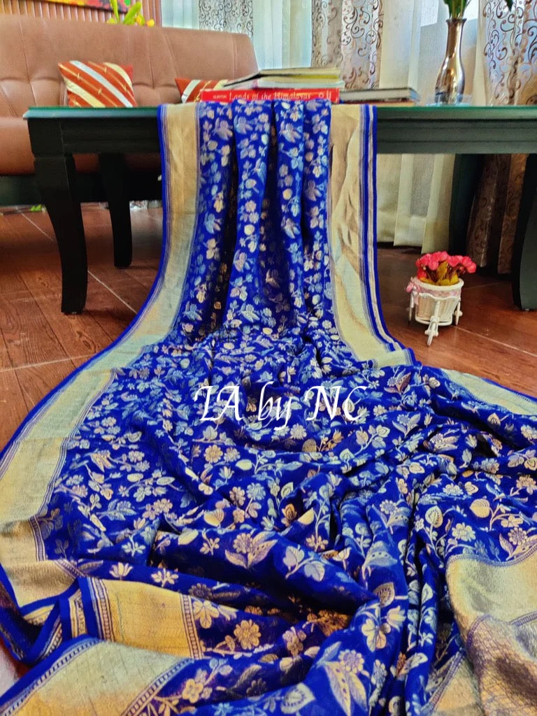 Royal Banarasi Pure Khaddi Georgette Saree