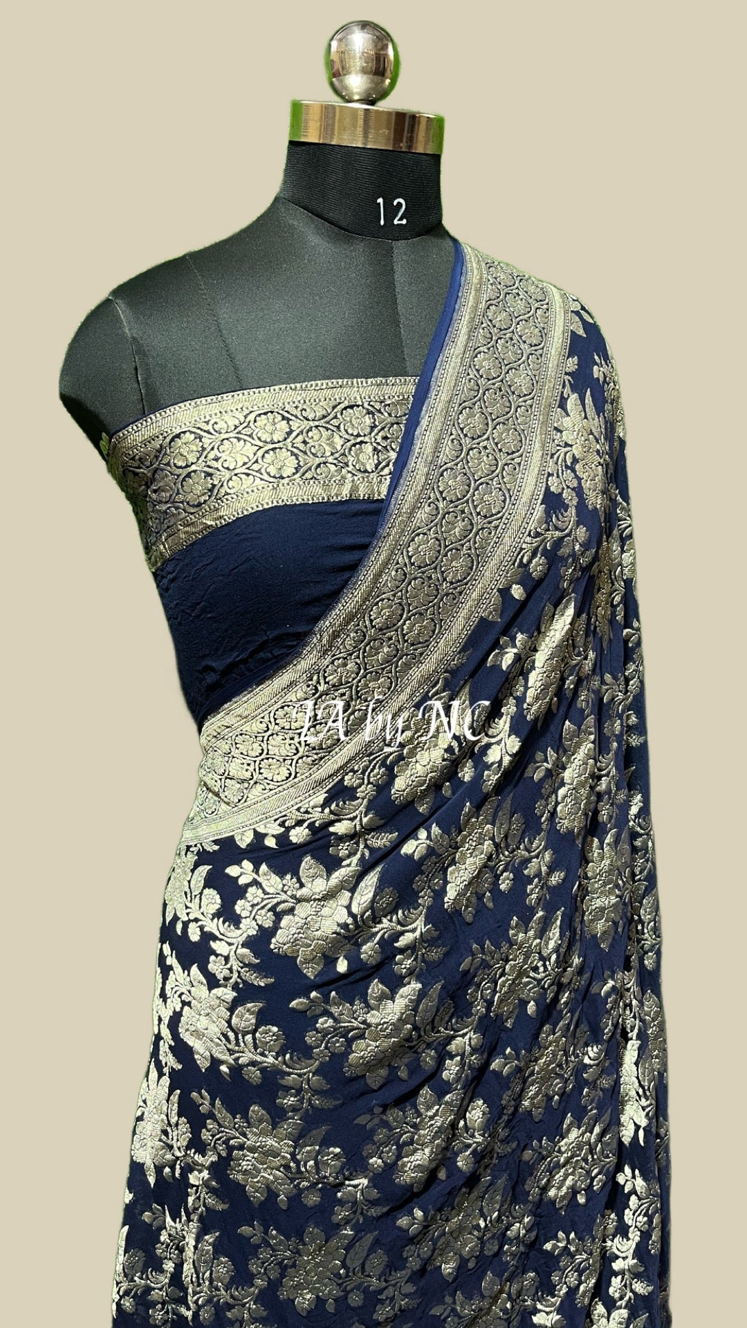 Black Banarasi Pure Khaddi Georgette Saree