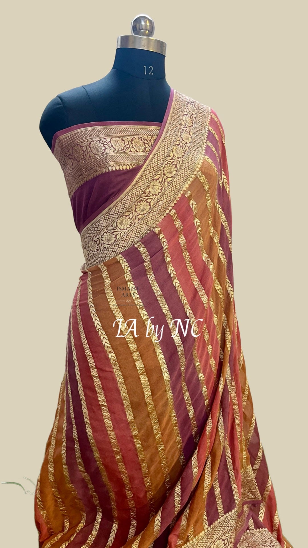 Wine Banarasi Pure Khaddi Georgette Saree