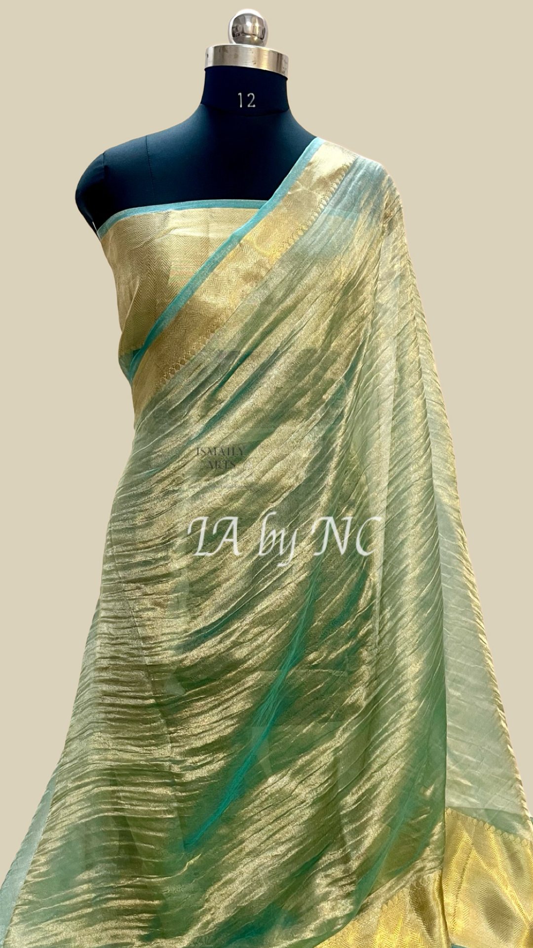 Turquoise Banarasi Pure Tissue Silk Saree