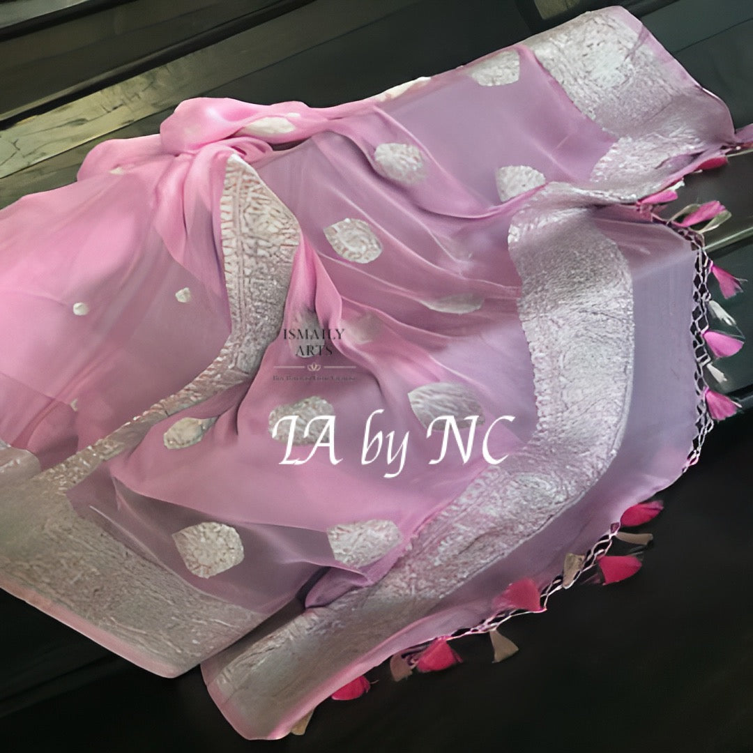 Baby Banarasi Pure Khaddi Georgette Kadwa Saree