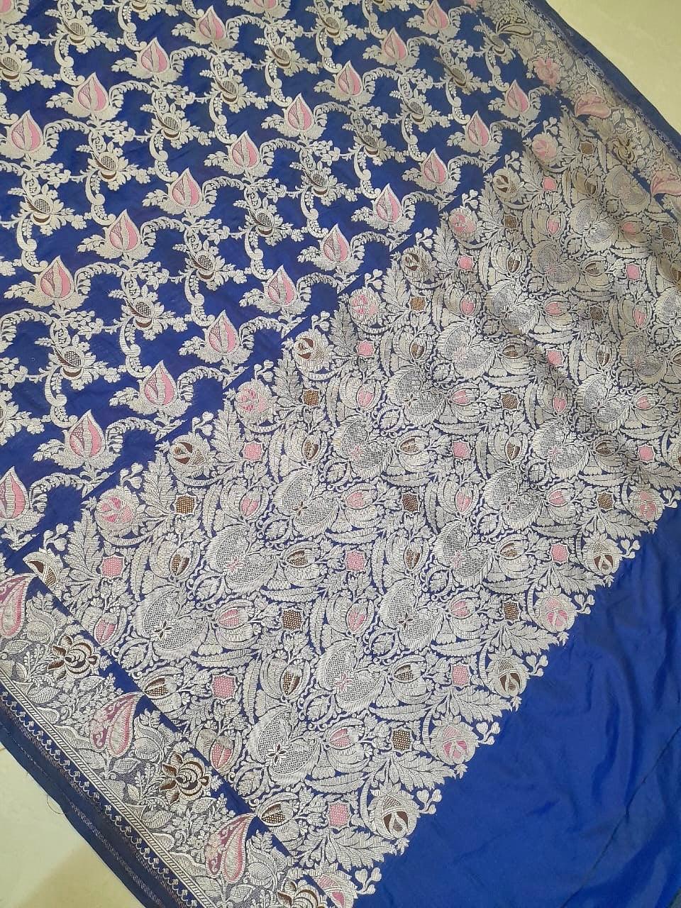 Deepika Padukone Royal Banarasi Pure Katan Silk Tilfi Meenakari Pattu Saree