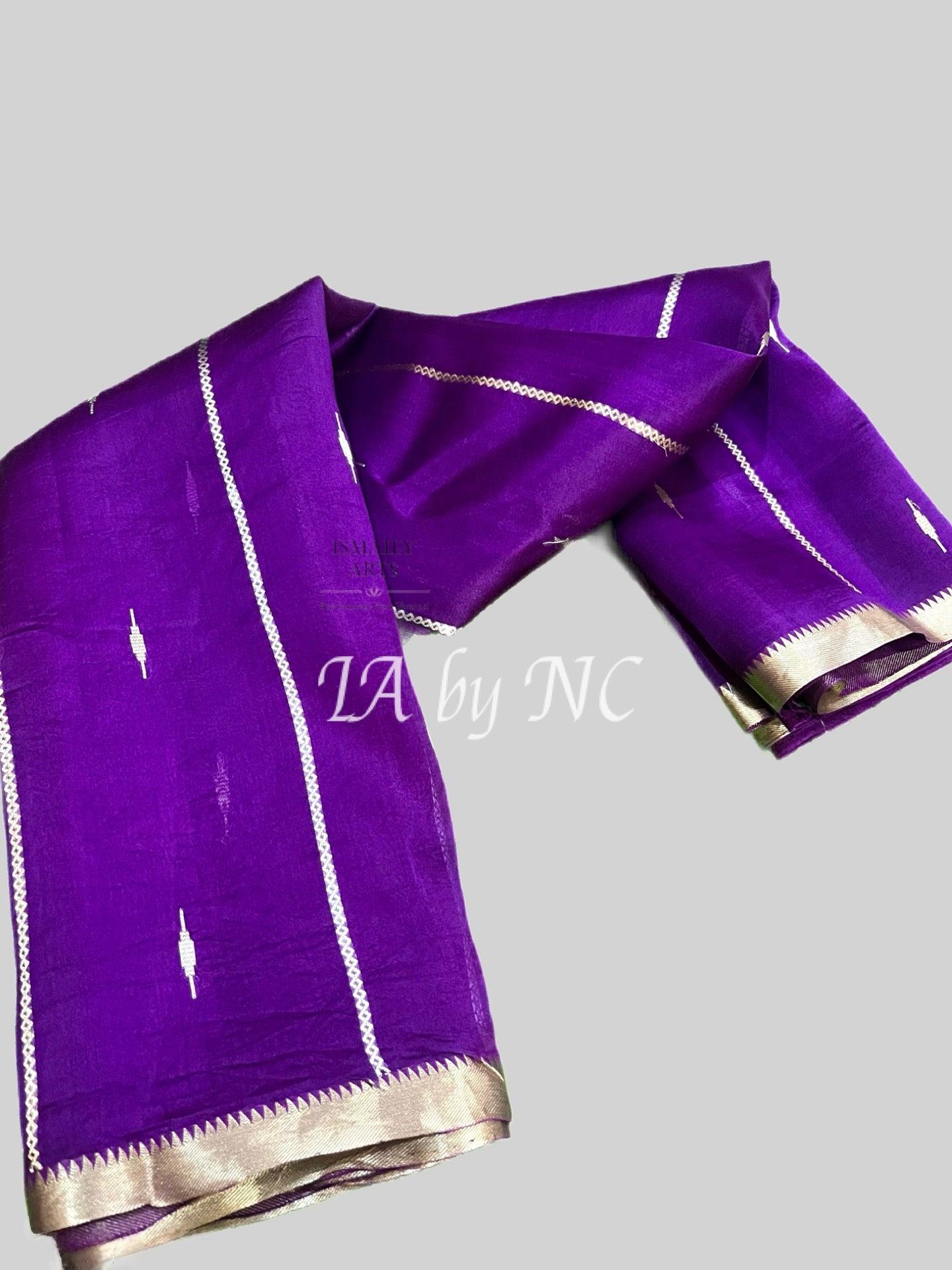 Grape Banarasi Pure Kora Organza Kadwa Saree