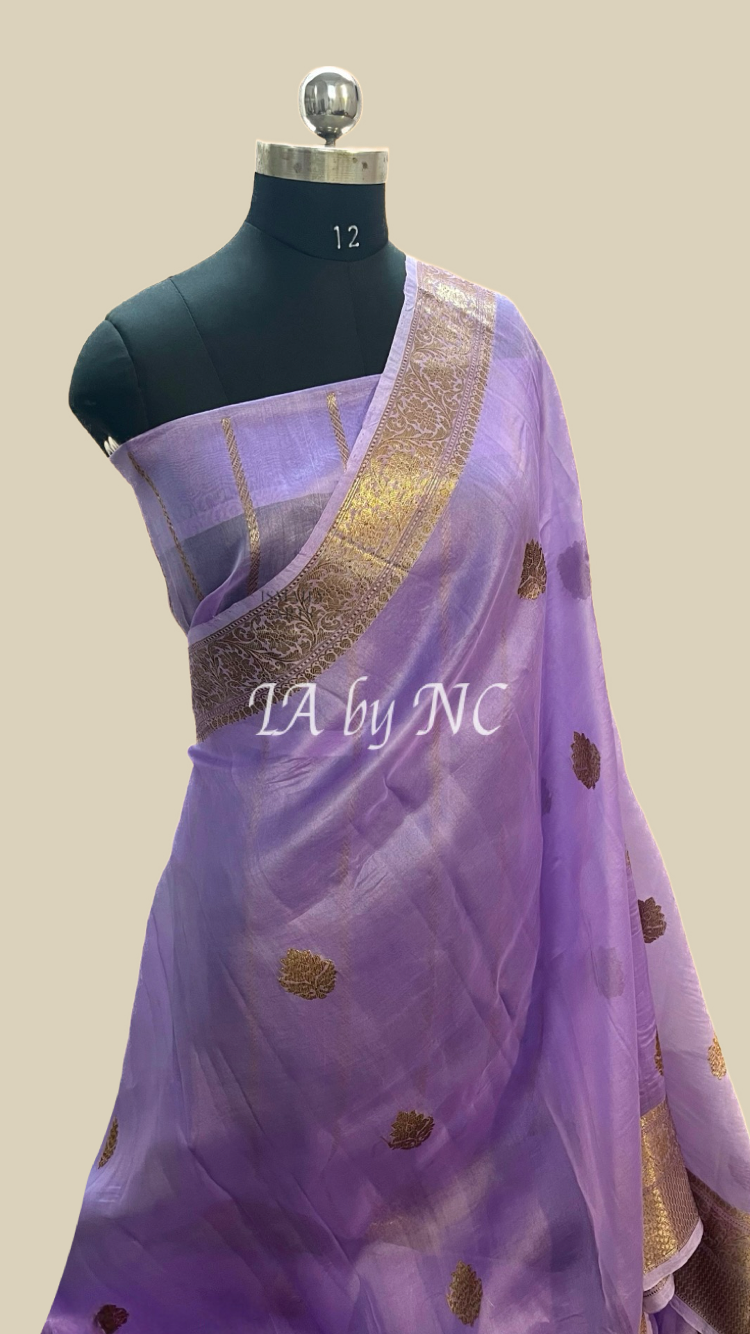 Lavender Banarasi Pure Kora Organza Kadwa Saree