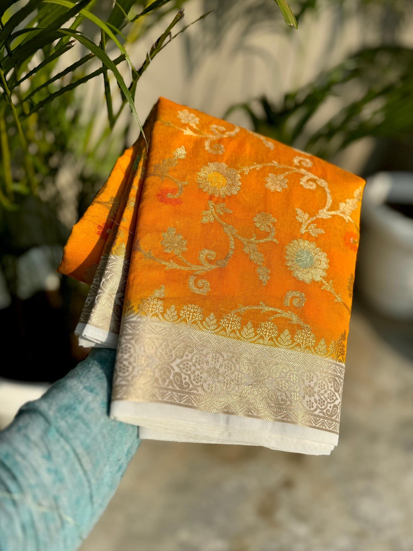 Banarasi Blend Khaddi Georgette Meena Saree