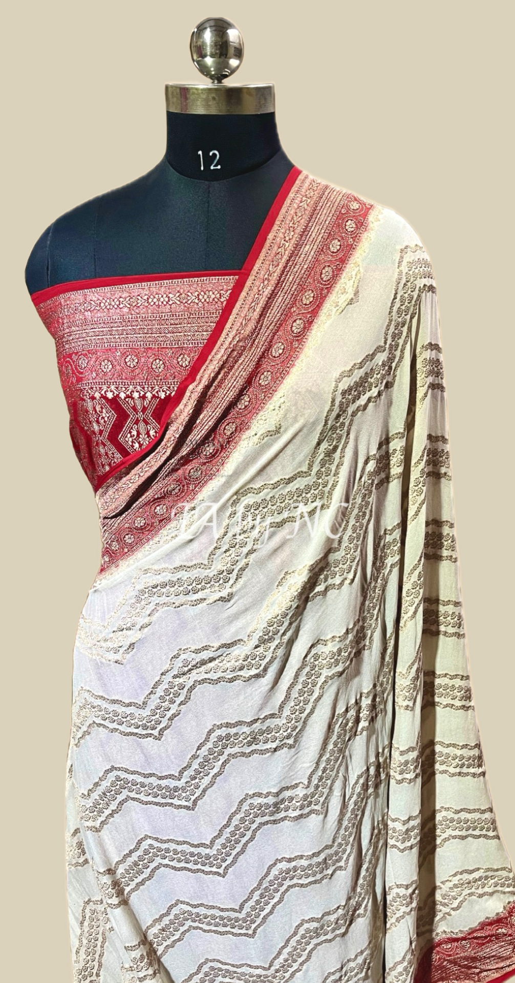 Crimson Banarasi Pure Khaddi Georgette Saree