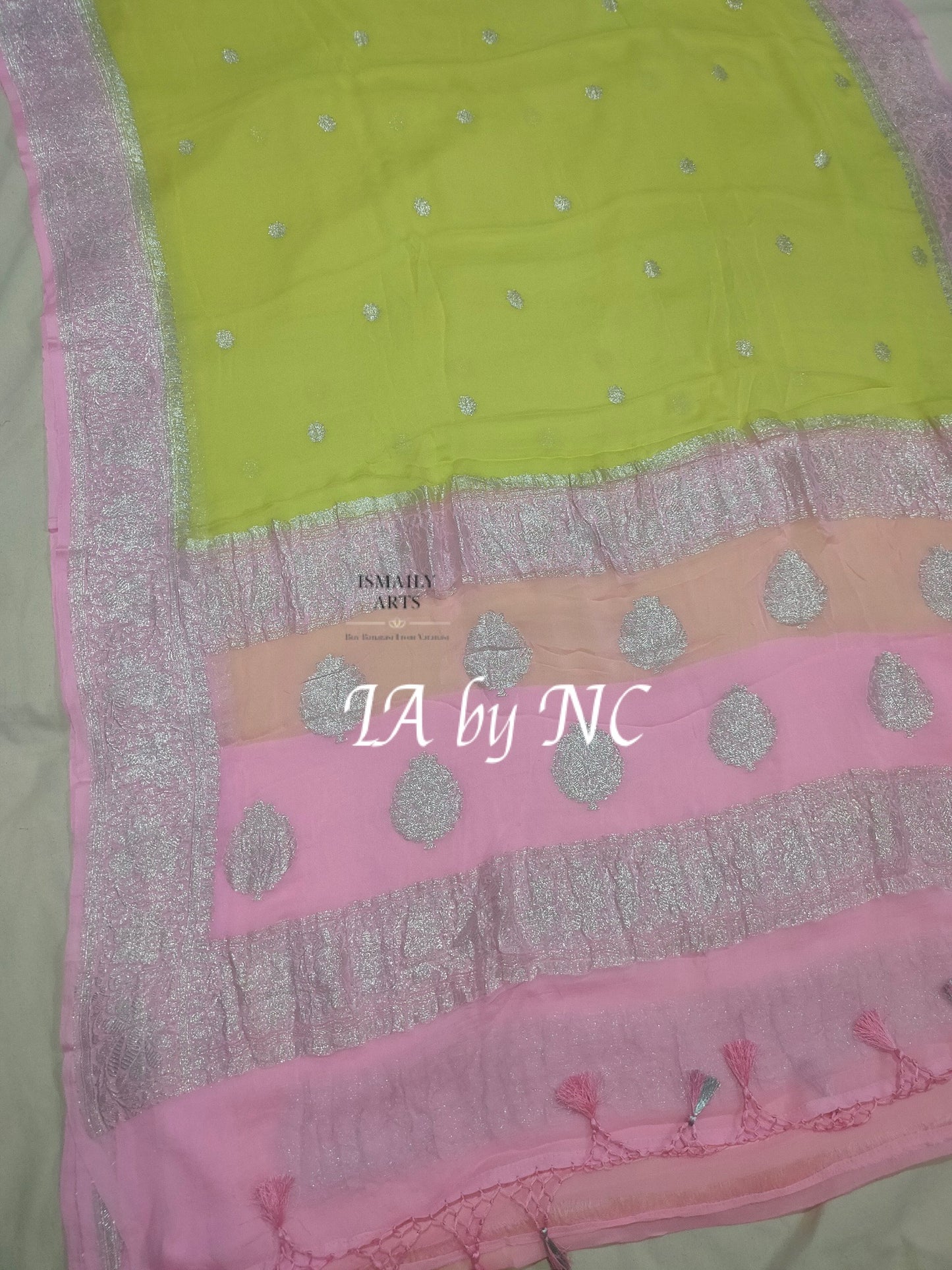 Pastel Banarasi Pure Khaddi Georgette Kadwa Saree