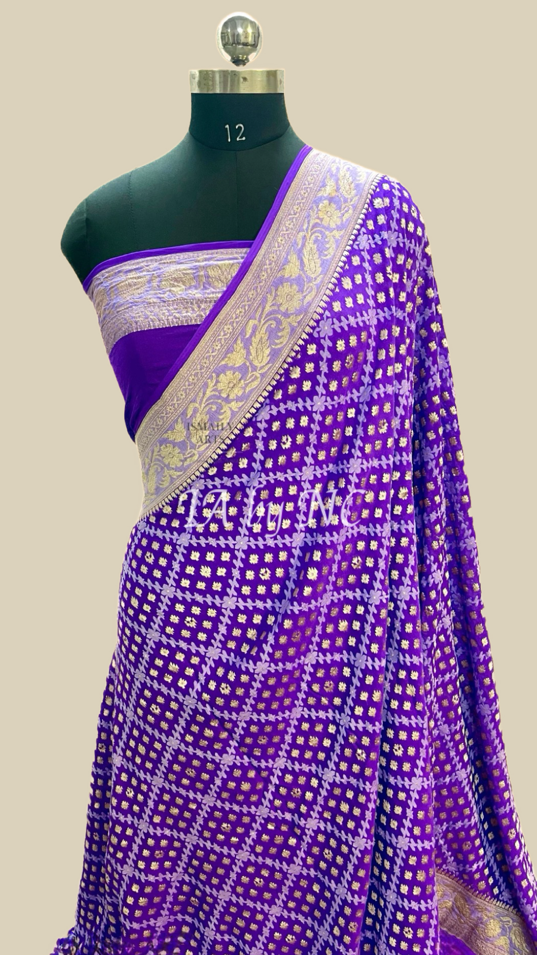Grape Banarasi Pure Khaddi Georgette Saree