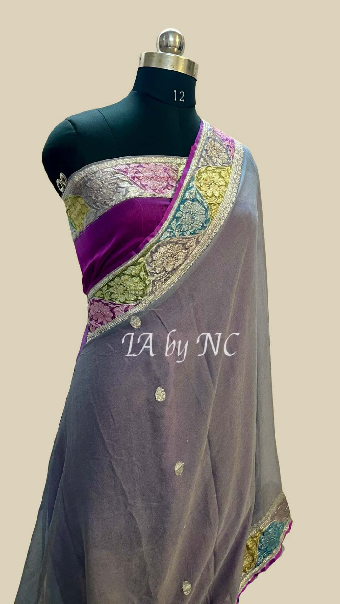 Iron Banarasi Pure Khaddi Georgette Kadwa Saree