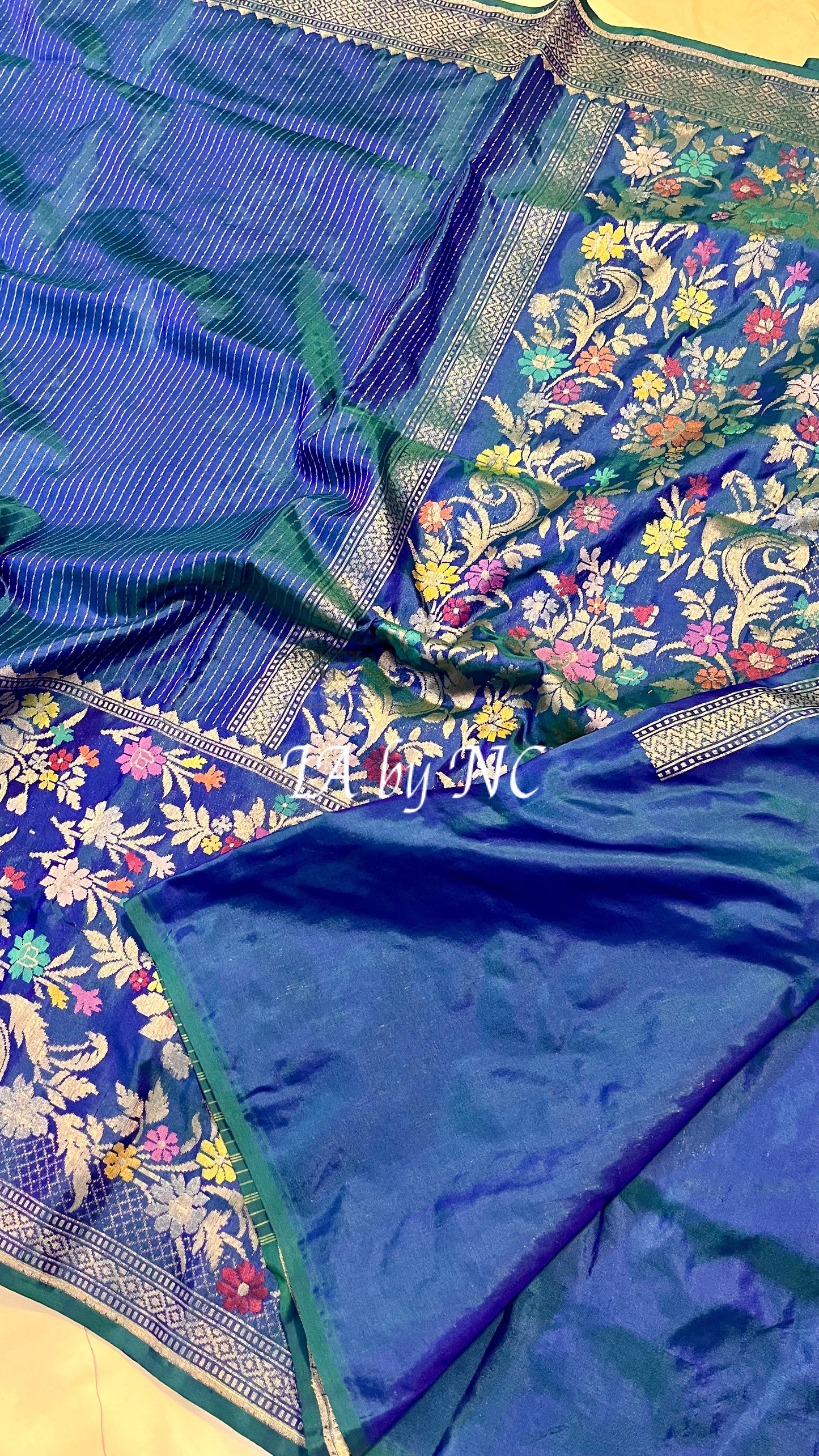 Prussian Banarasi Pure Katan Silk Paithani Pattu Saree
