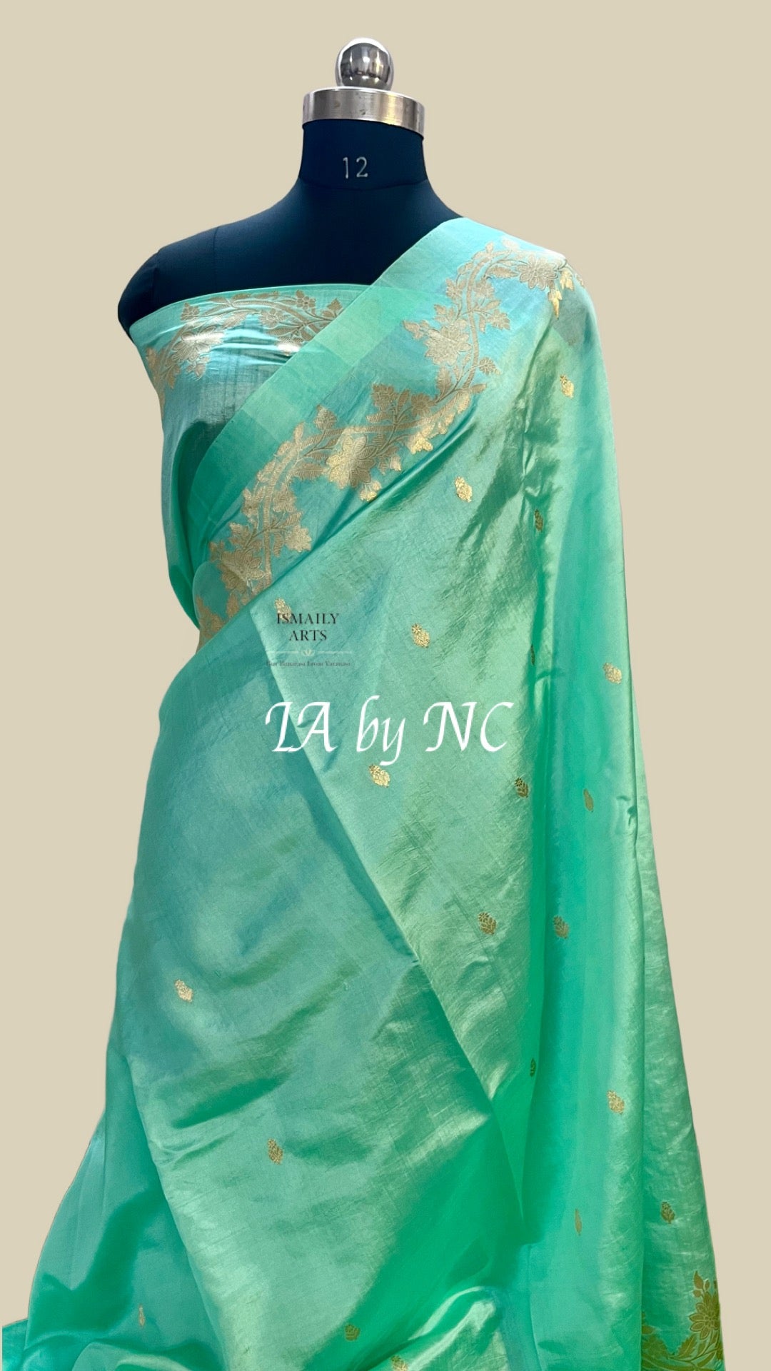 Turquoise Banarasi Pure Katan Silk Mango Kadwa Saree