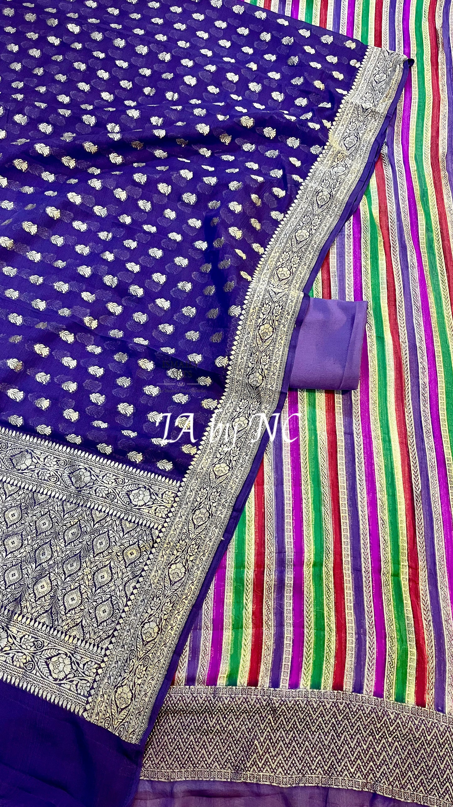 Grape Banarasi Pure Khaddi Georgette Dress materials