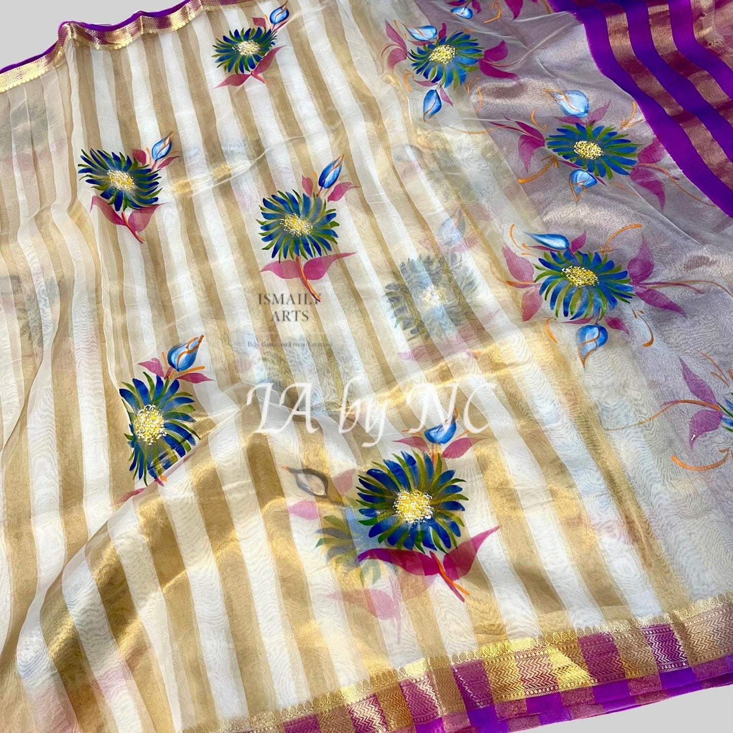 Offwhite Banarasi Pure Tissue Silk Saree