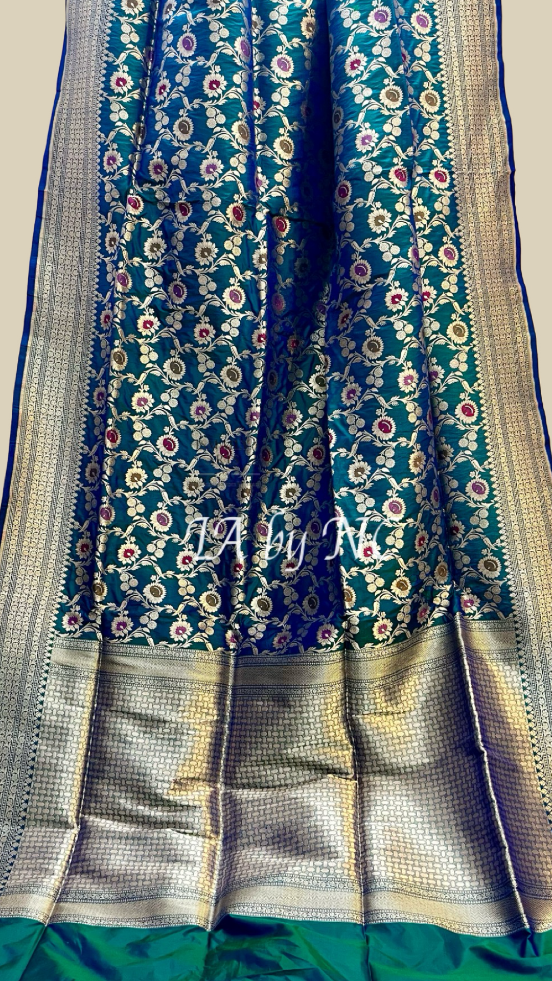 Prussian Banarasi Pure Katan Silk Meenakari Pattu Saree