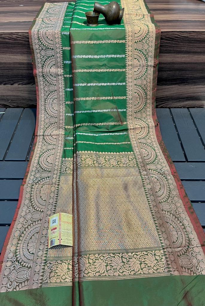 Hunter Banarasi Pure Katan Silk Kadwa Saree