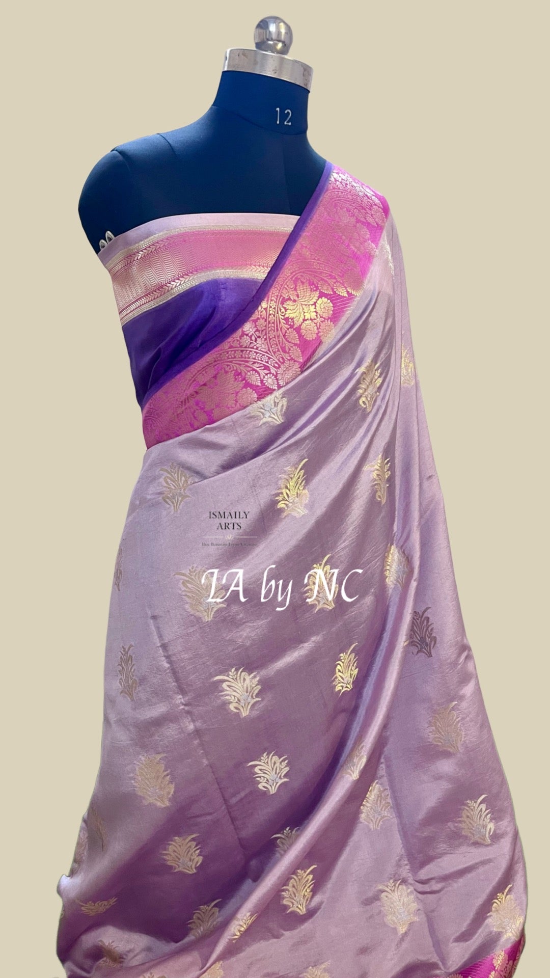 Thistle Banarasi Pure Katan Silk Raw Mango Saree