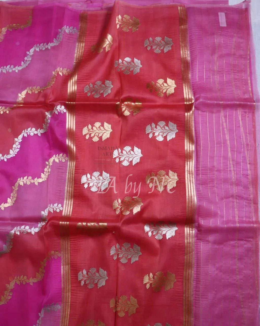 Mulberry Banarasi Pure Kora Silk Kadwa Saree