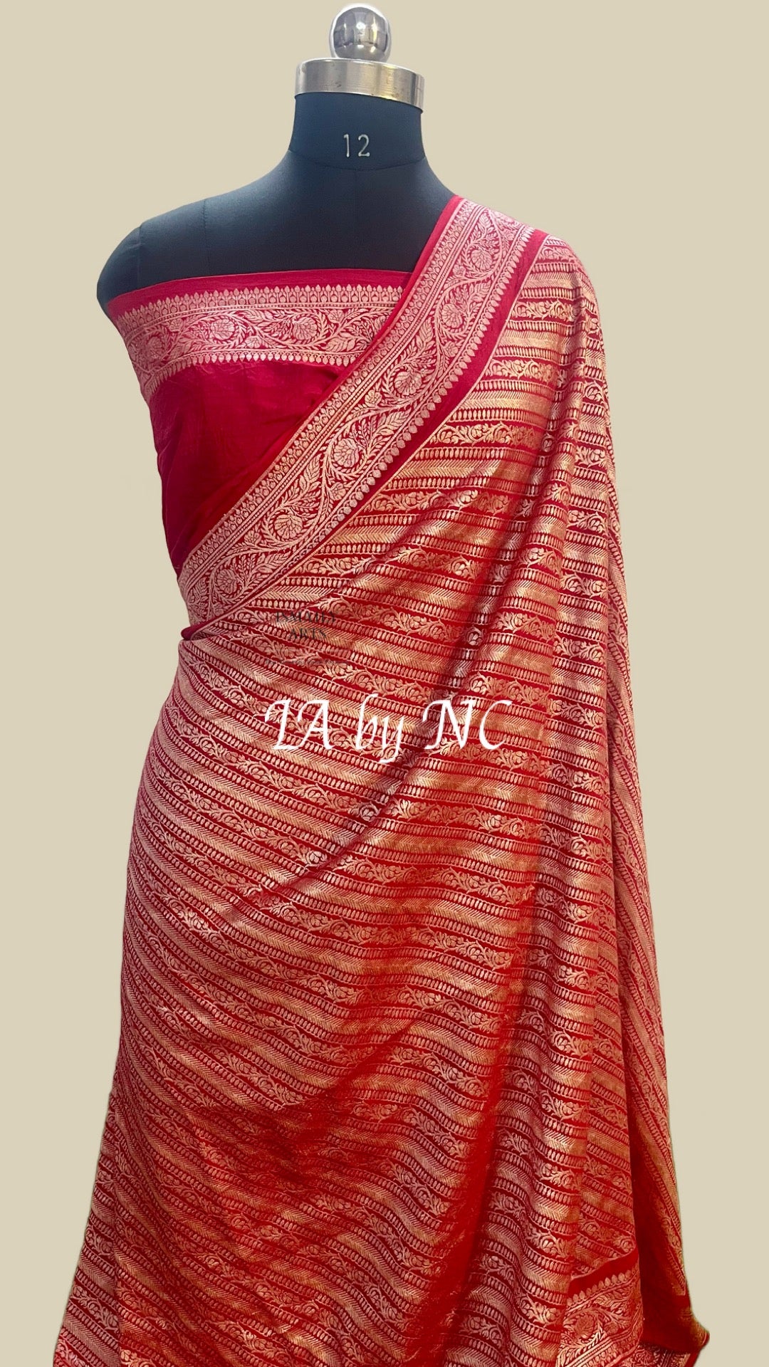 Crimson Banarasi Pure Munga Silk Brocade Saree