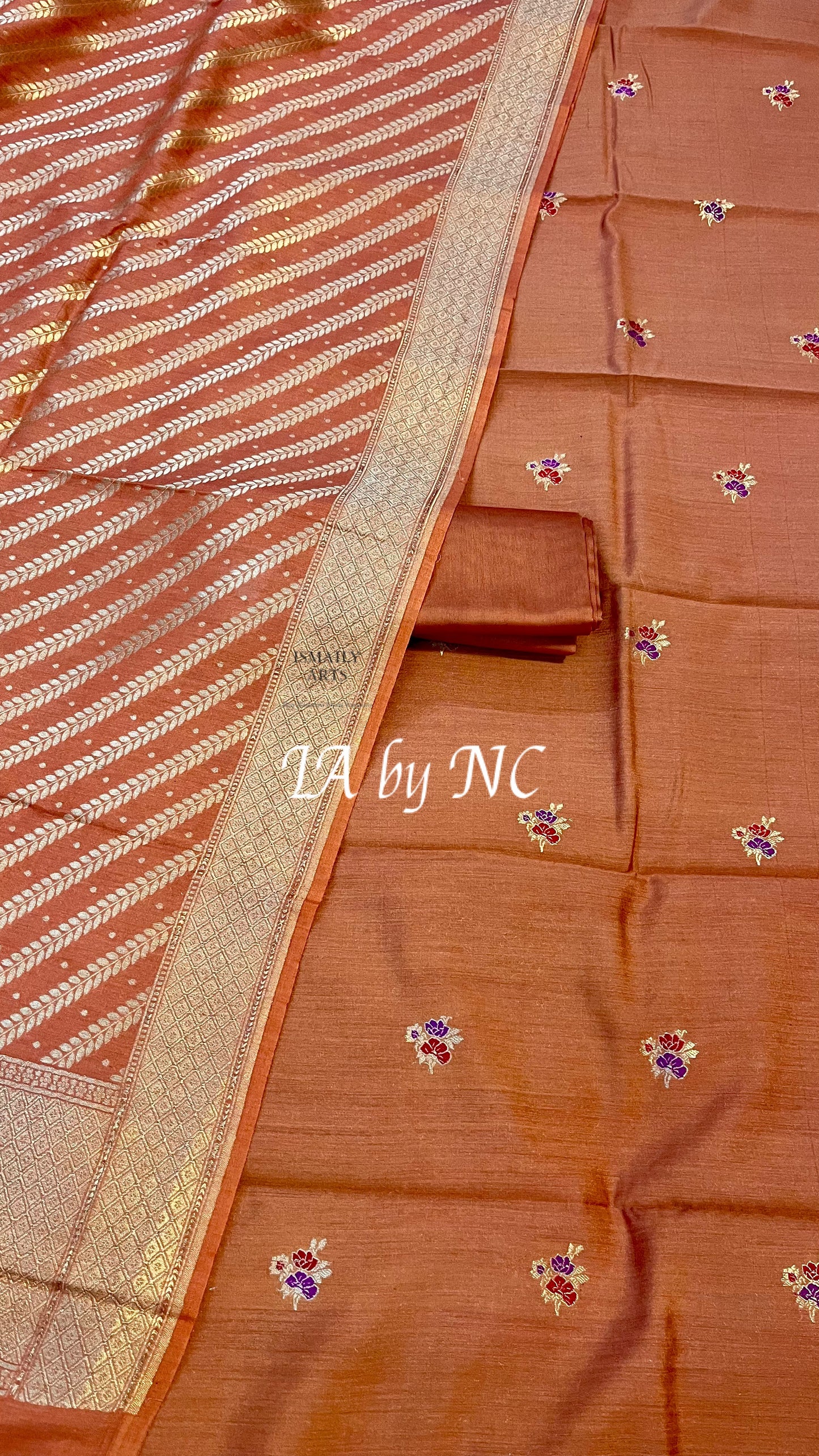 Bronze Banarasi Pure Munga Silk Dress Materials