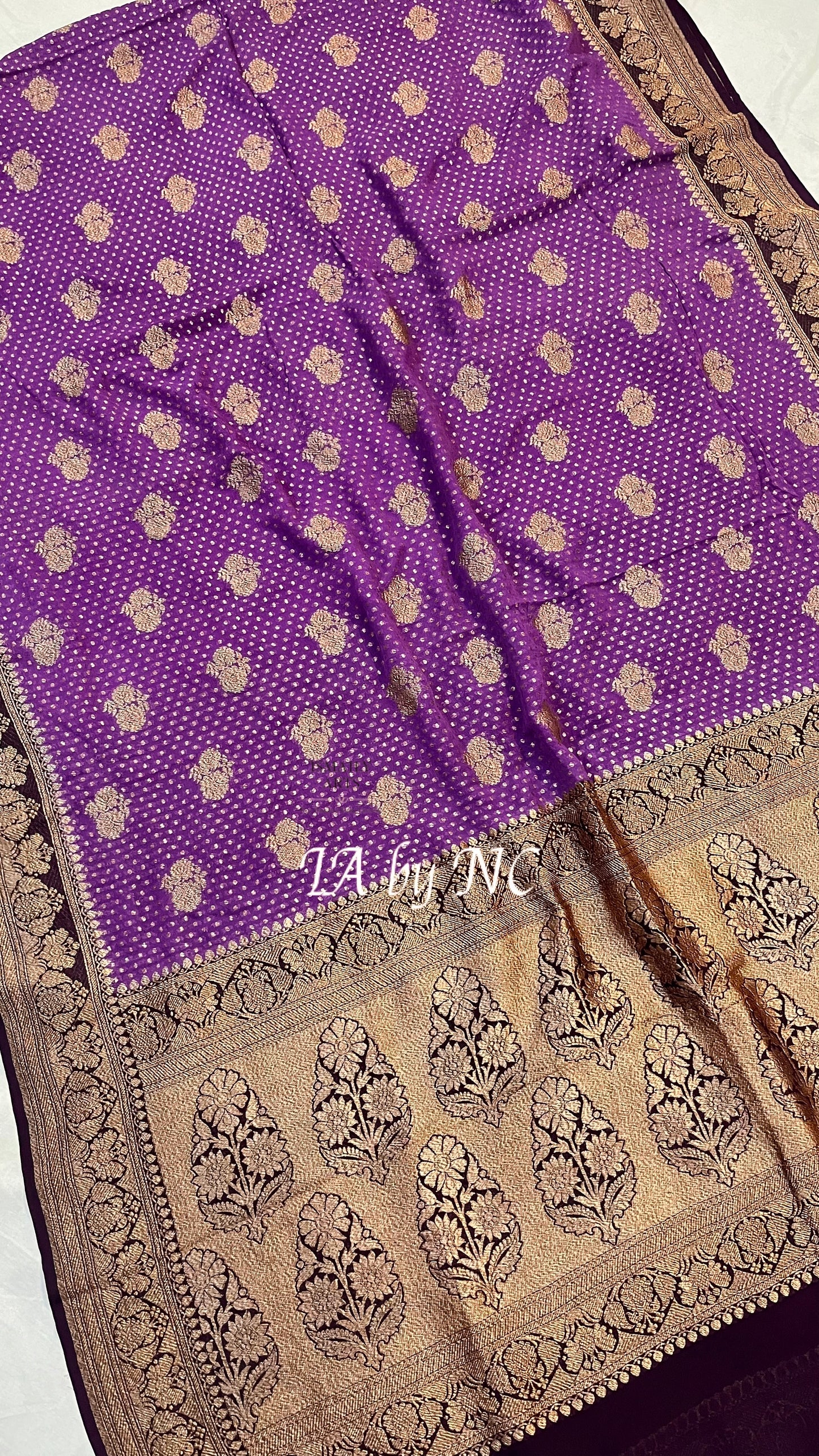 Plum Banarasi Pure Khaddi Georgette Saree