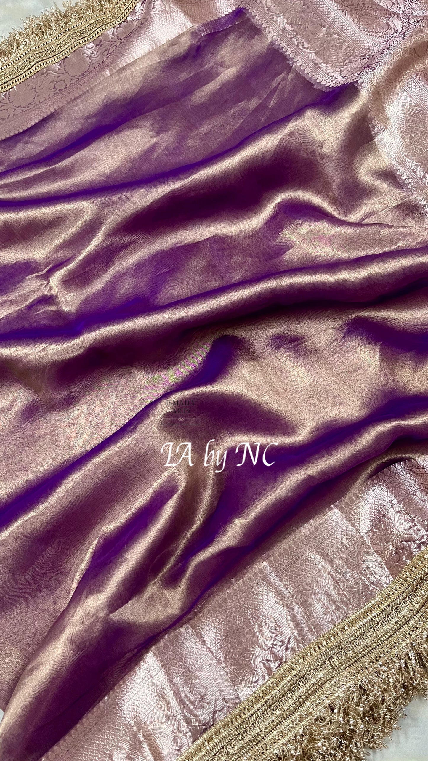 Grape Banarasi Pure Tissue Silk Saree