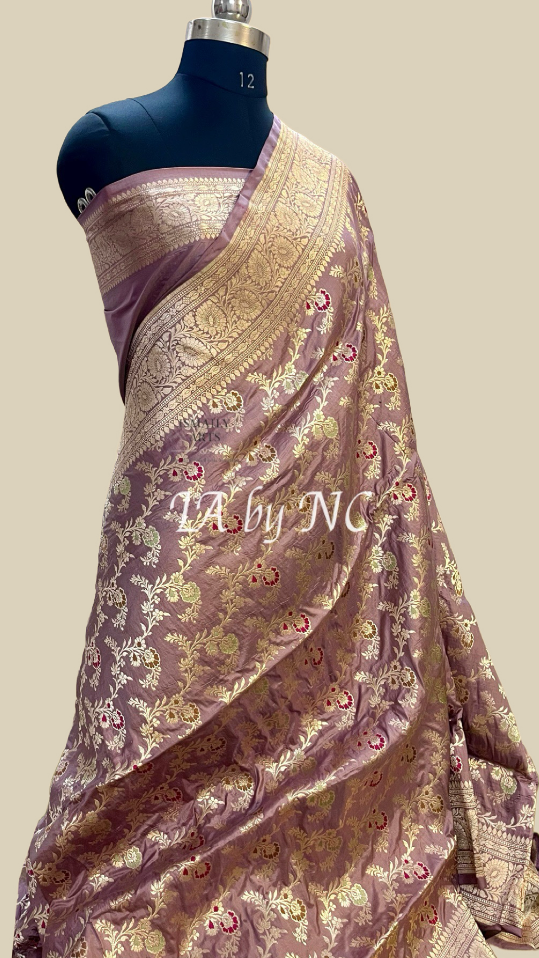 Mauve Banarasi Pure Katan Silk Meenakari Pattu Saree