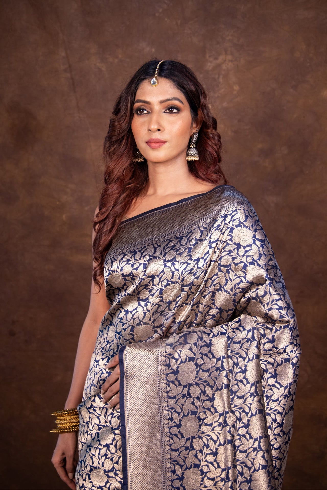 Space Banarasi Pure Katan Silk Brocade Saree