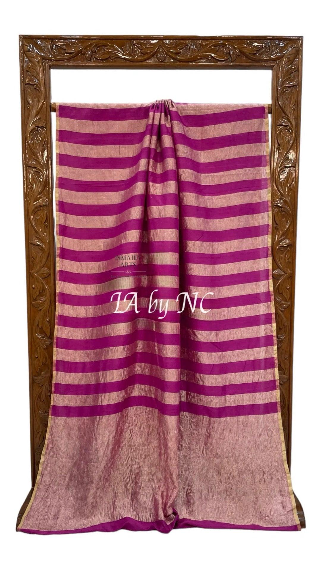 Amaranth Banarasi Pure Munga Silk Saree