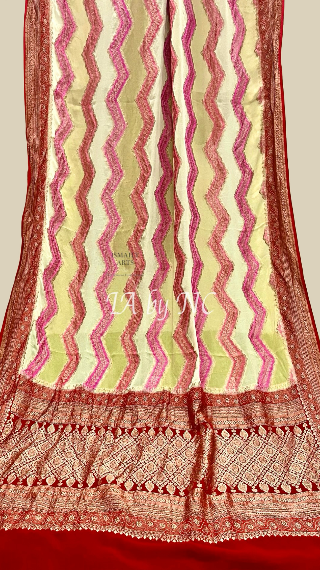 Crimson Banarasi Pure Khaddi Georgette Saree