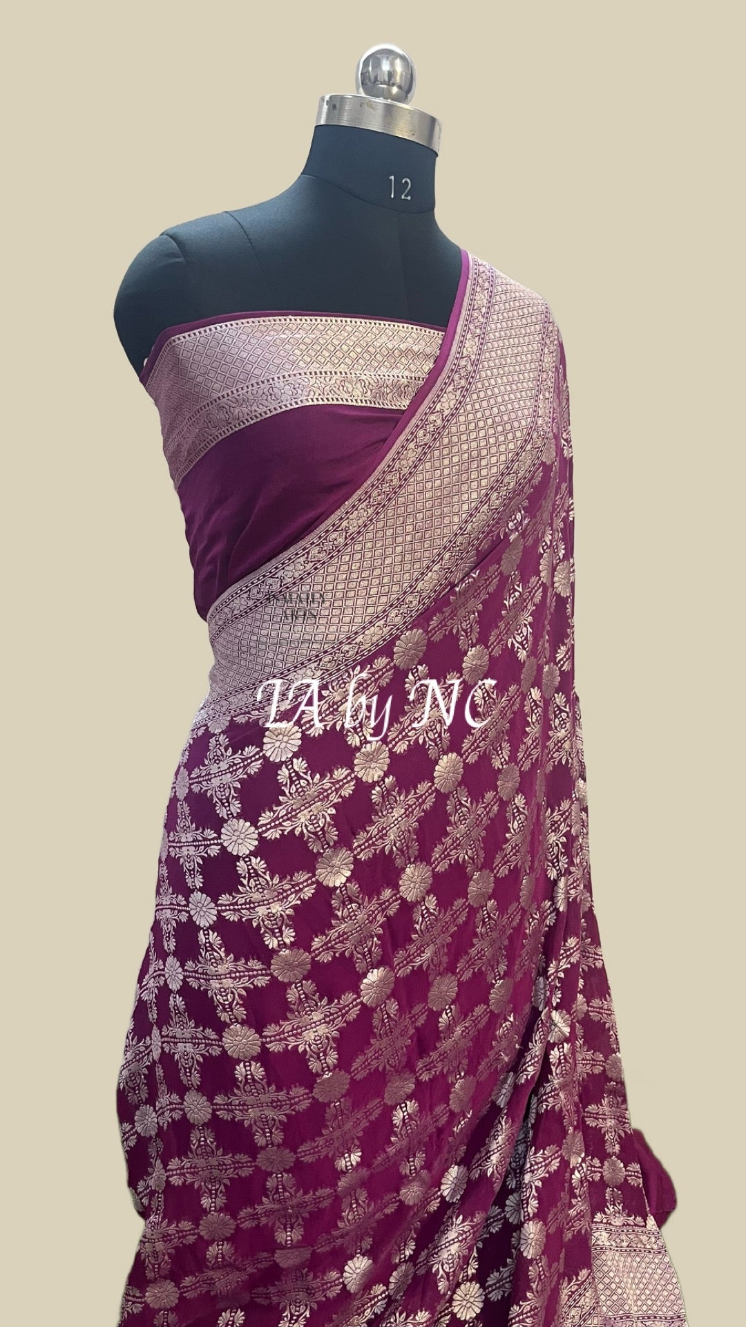 Byzantine Banarasi Pure Khaddi Georgette Saree