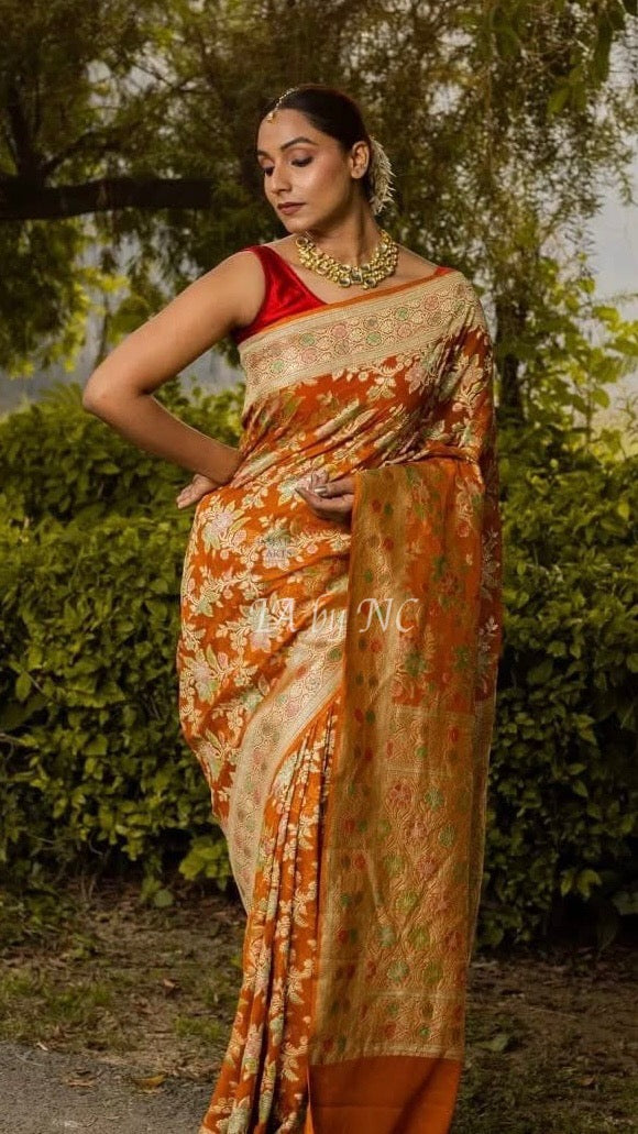 Honey Banarasi Pure Khaddi Georgette Saree