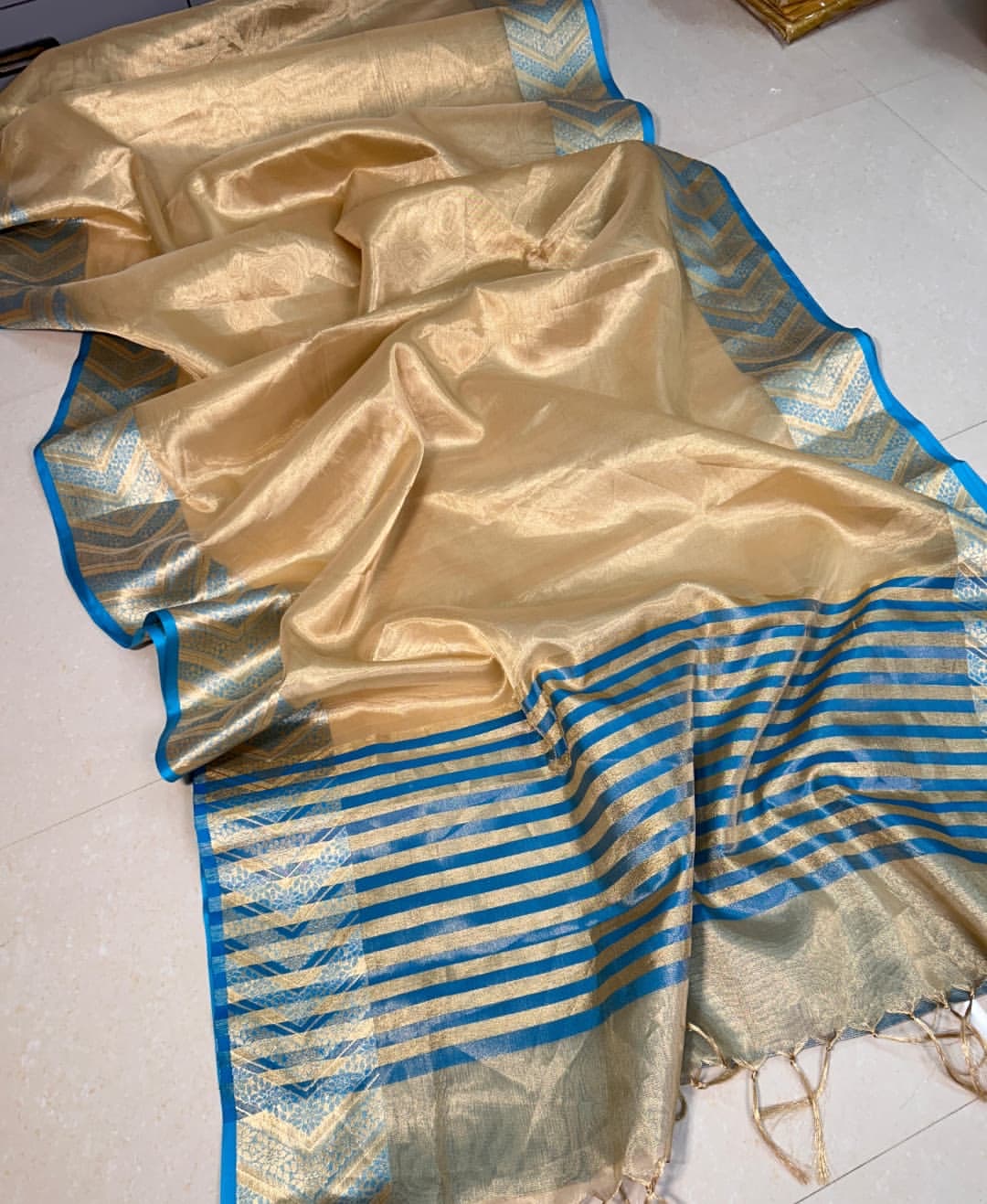 Nita Ambani Inspired Banarasi Blend Zari Tissue Silk Saree